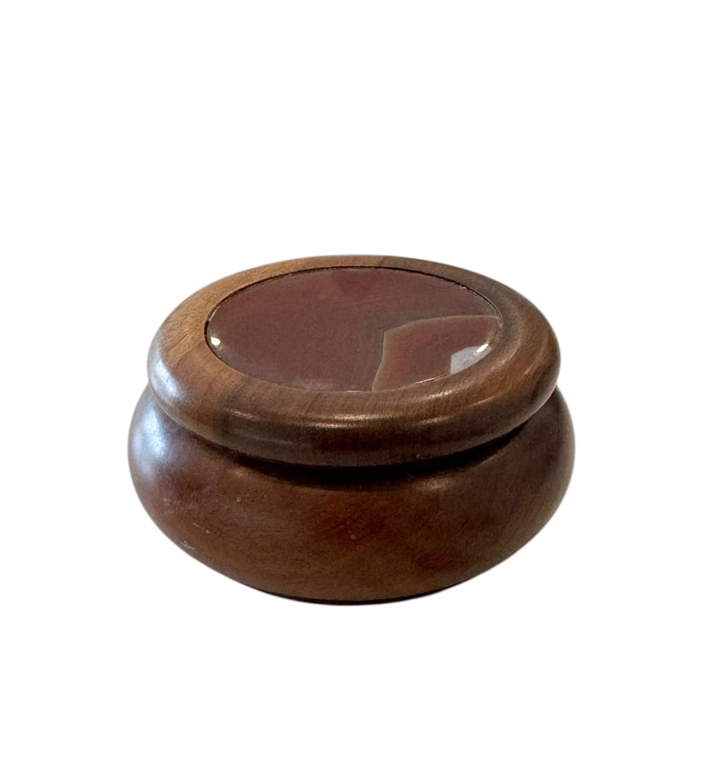 Small Agate Lidded Round Box - 3