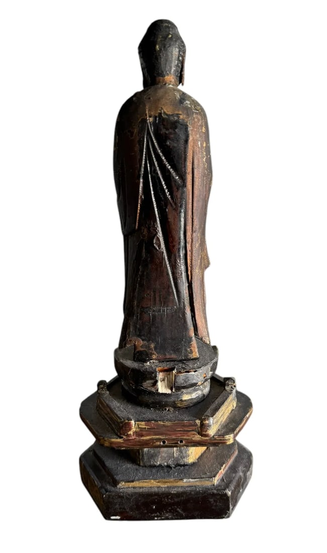 Antique Carved Wood Thai Buddha - 2