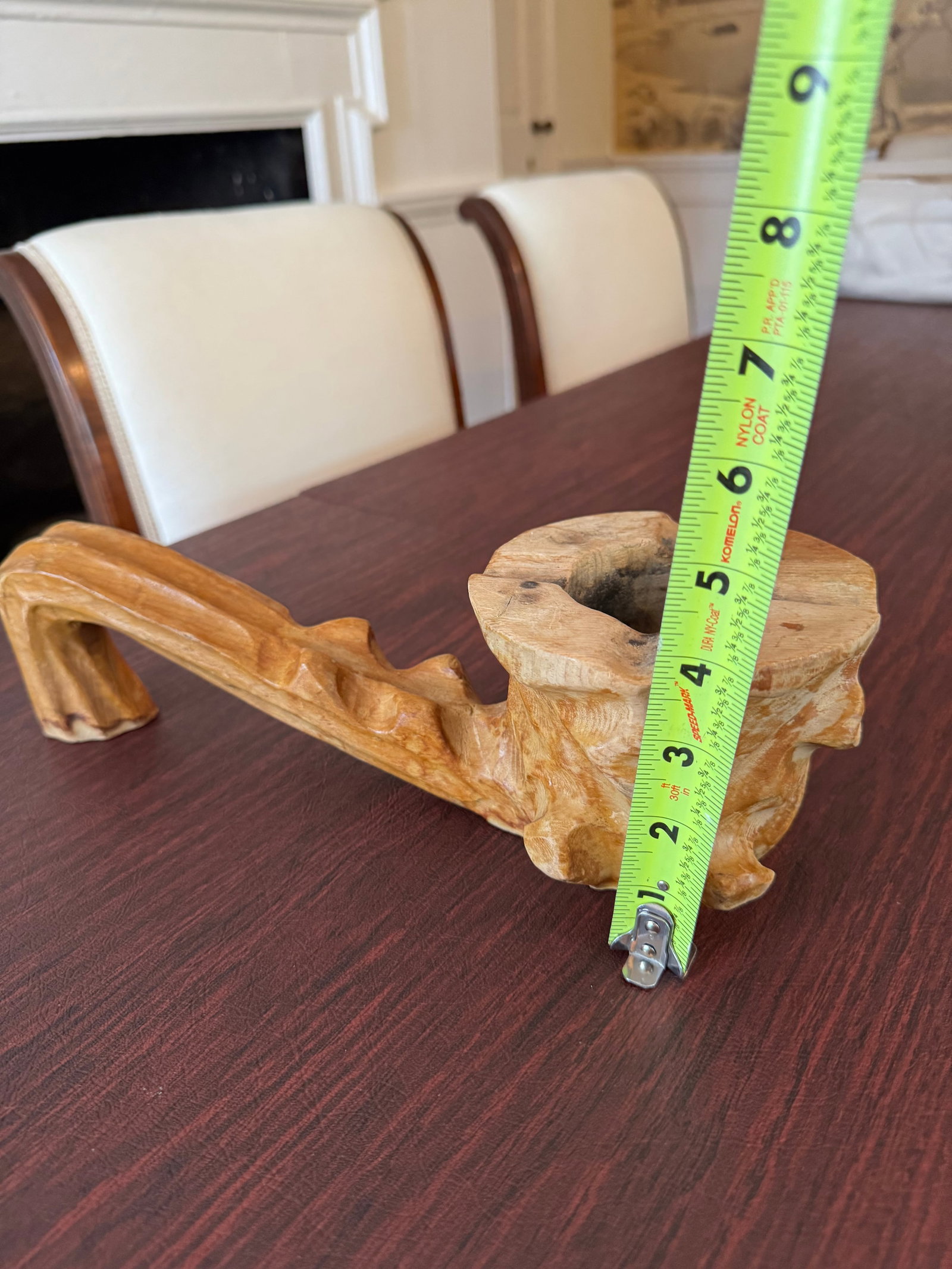 Large Wooden Pipe-Shaped Ashtray - 7