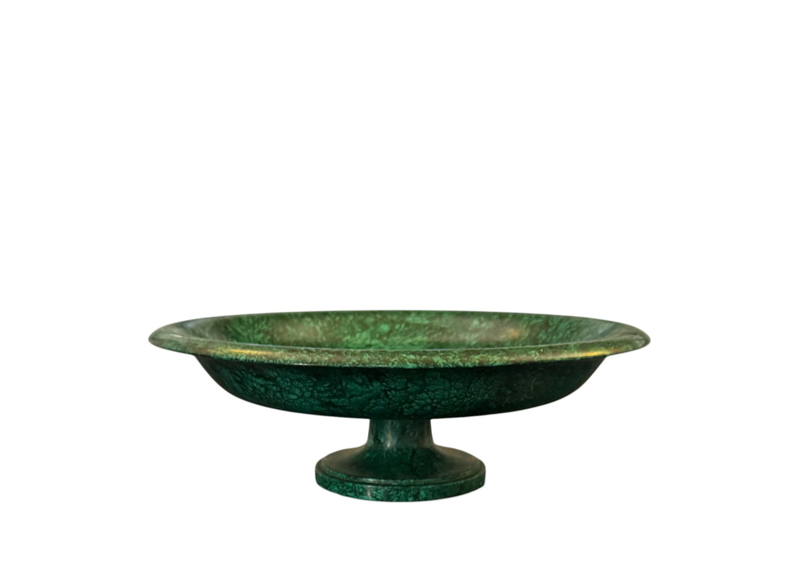 Solid Carved Malachite Footed Bowl - 5