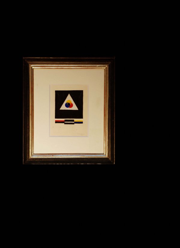 Lothar Schreyer,Untitled,1923,Geometric compositi: Lothar Schreyer,Untitled,1923,Geometric composition:gouache and pencil on paper,framed;21/15,5 cm,Pencil-signed botton left and dated"Lothar schreyer 1923"Provenance:Private Collection from switzerlan