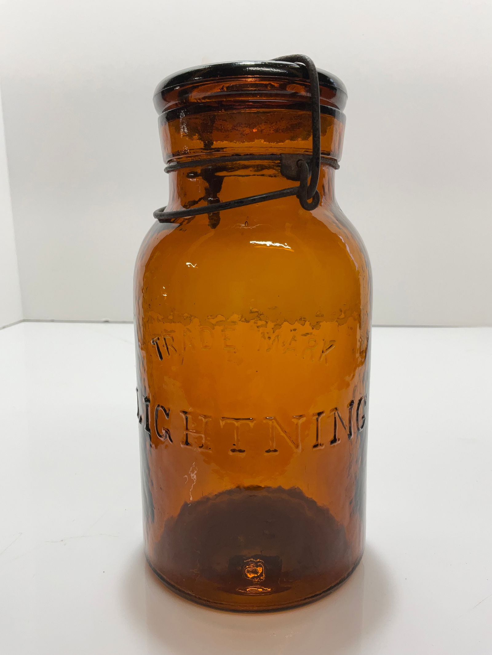 Highly Whittled, Amber Lightning Fruit Jar (1 of 5)