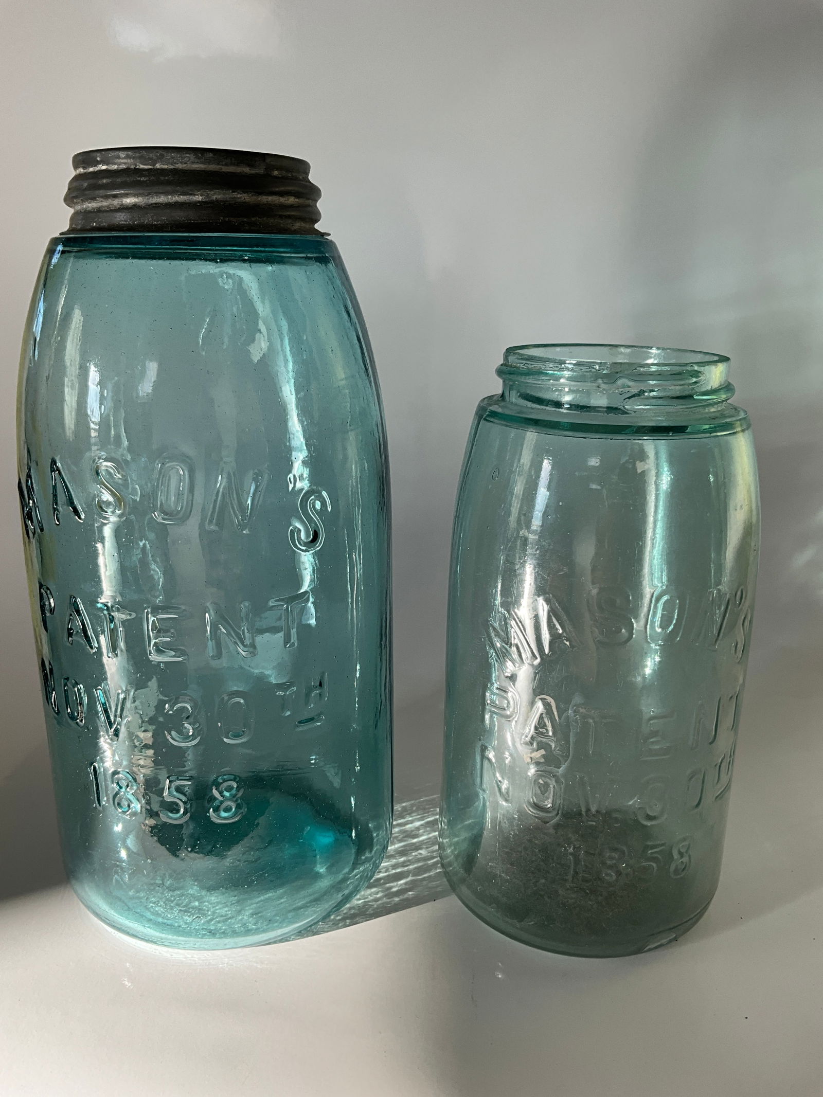 Mason's Patent Nov. 30th 1858 Half-Gallon and Quart Fruit Jars (1 of 5)