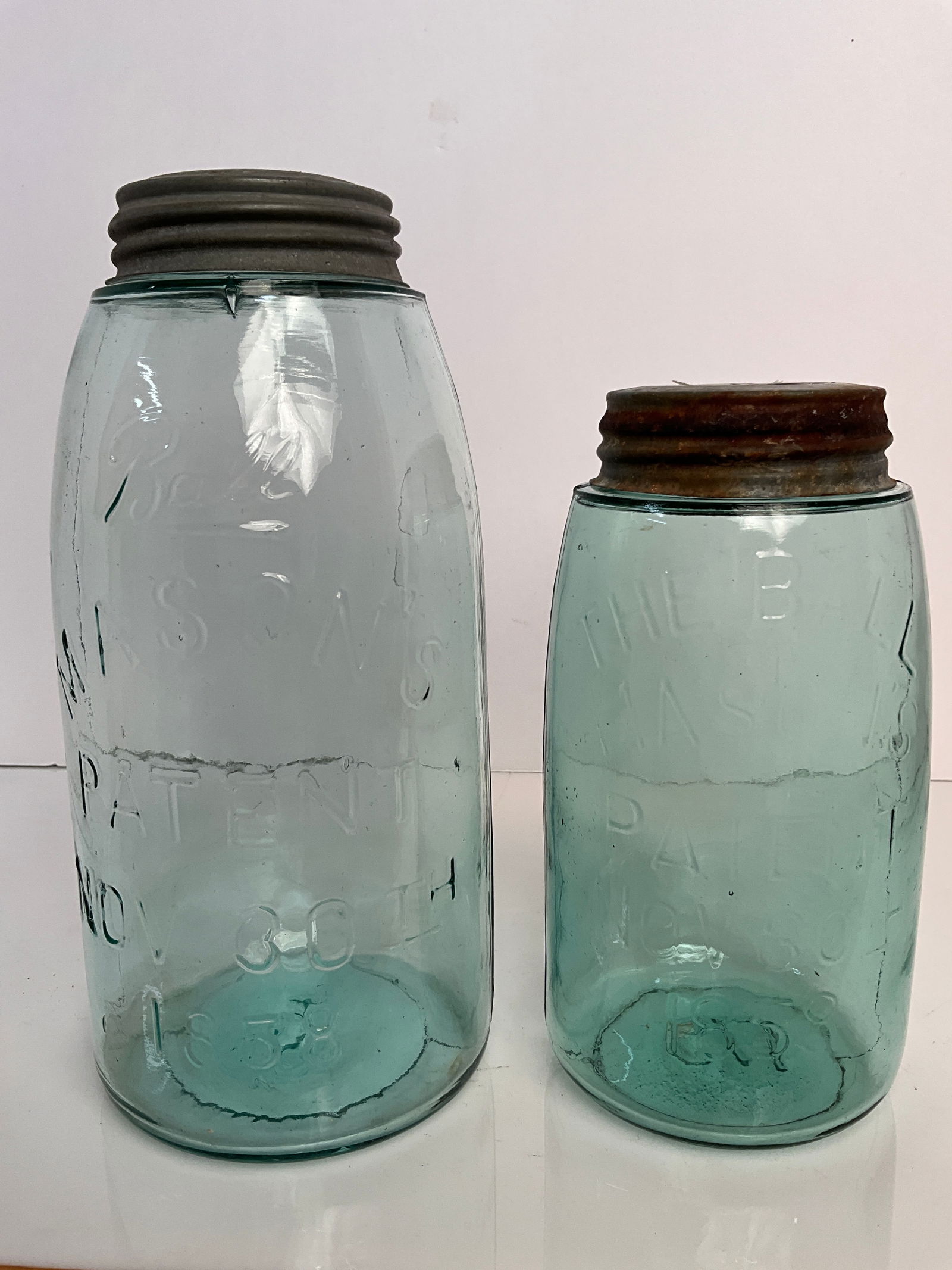 Two, Ball Mason's Patent Nov. 30th, 1858 Fruit Jars (1 of 6)