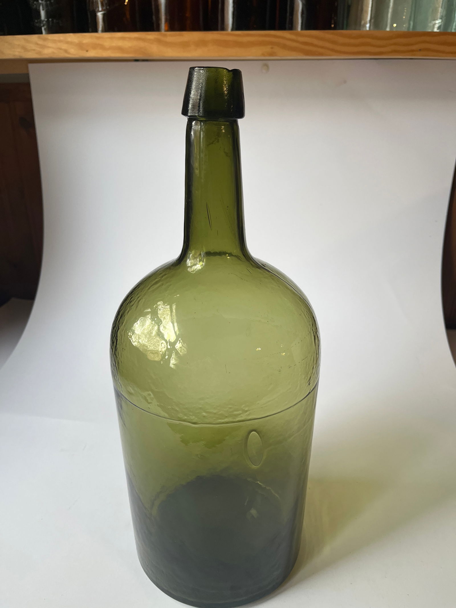 Early olive green demijohn 15.5" tall. (1 of 4)