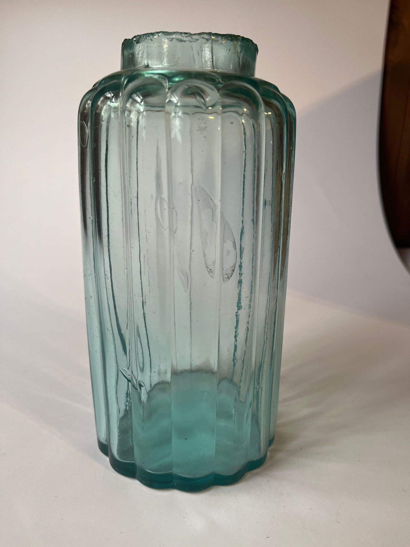 Quart aqua Hemingray "Melon" Jar (1 of 4)