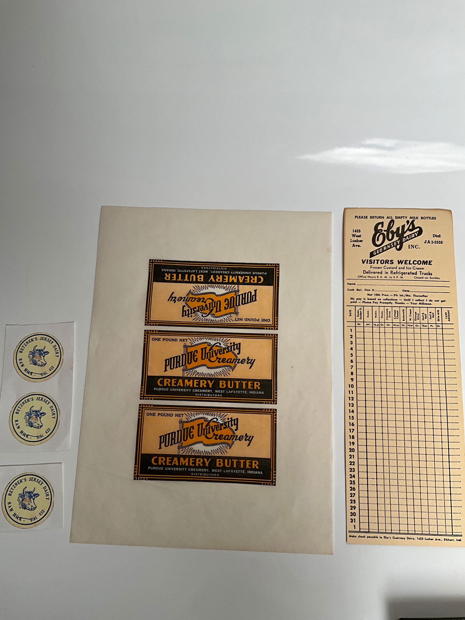 Mixed Lot of Indiana Dairy Items (1 of 5)