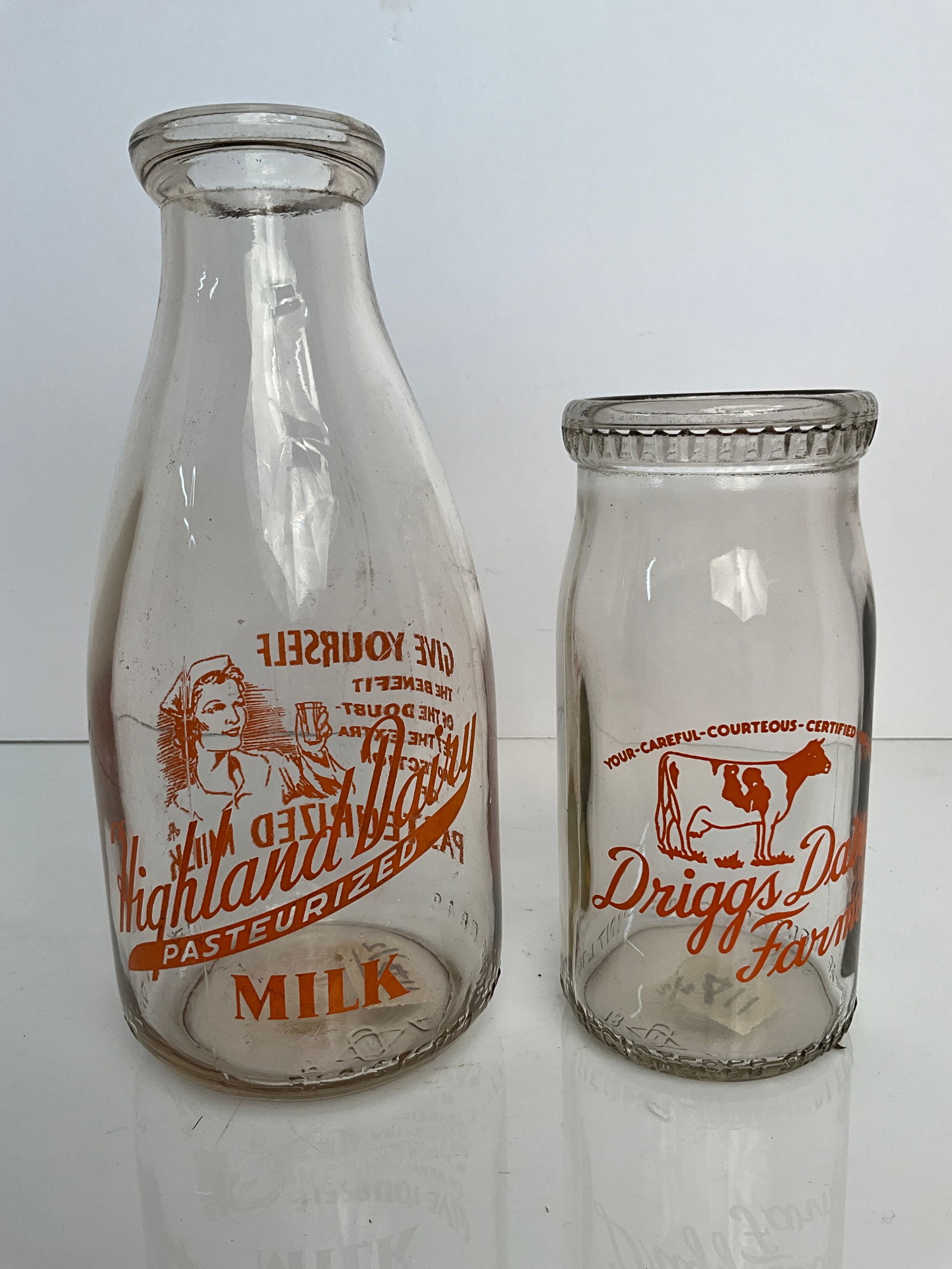 Two Pyro Printed Milk Bottles (1 of 4)