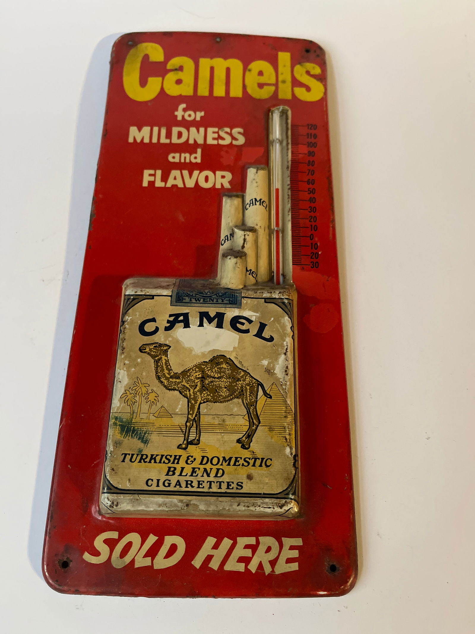 Camels Sold Here metal store thermometer. (1 of 4)