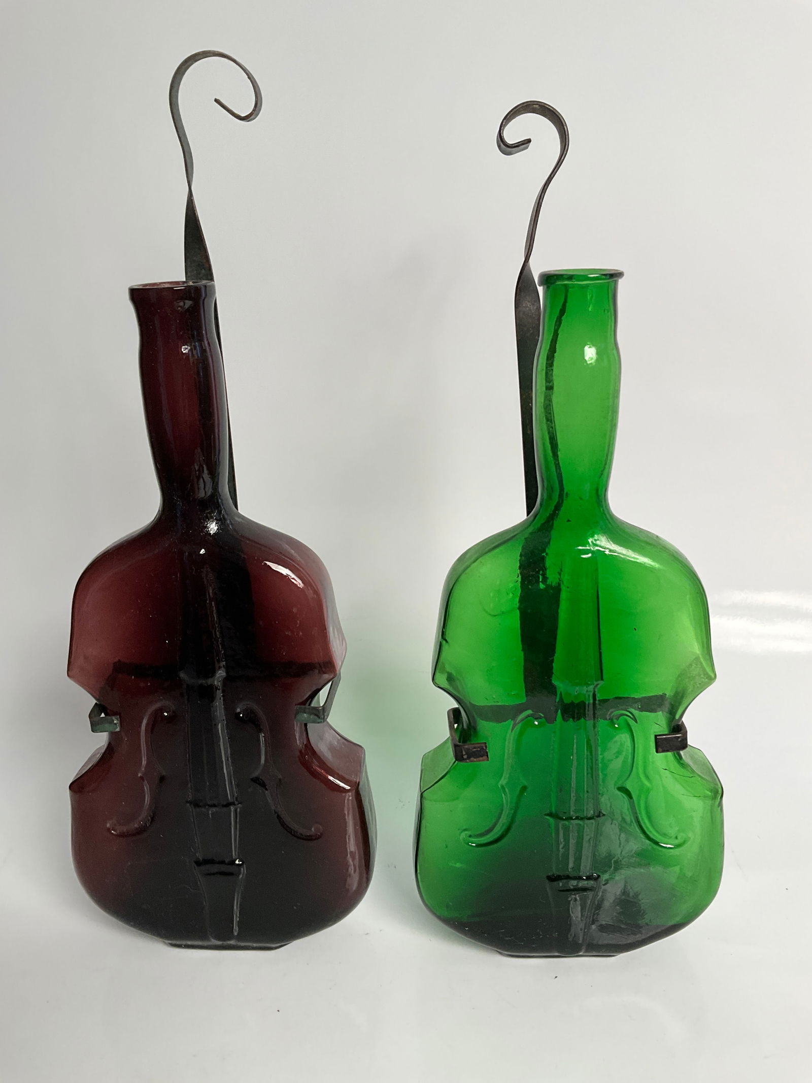 2 Glass Violin Wall Vase Bottles With Hangers (1 of 5)