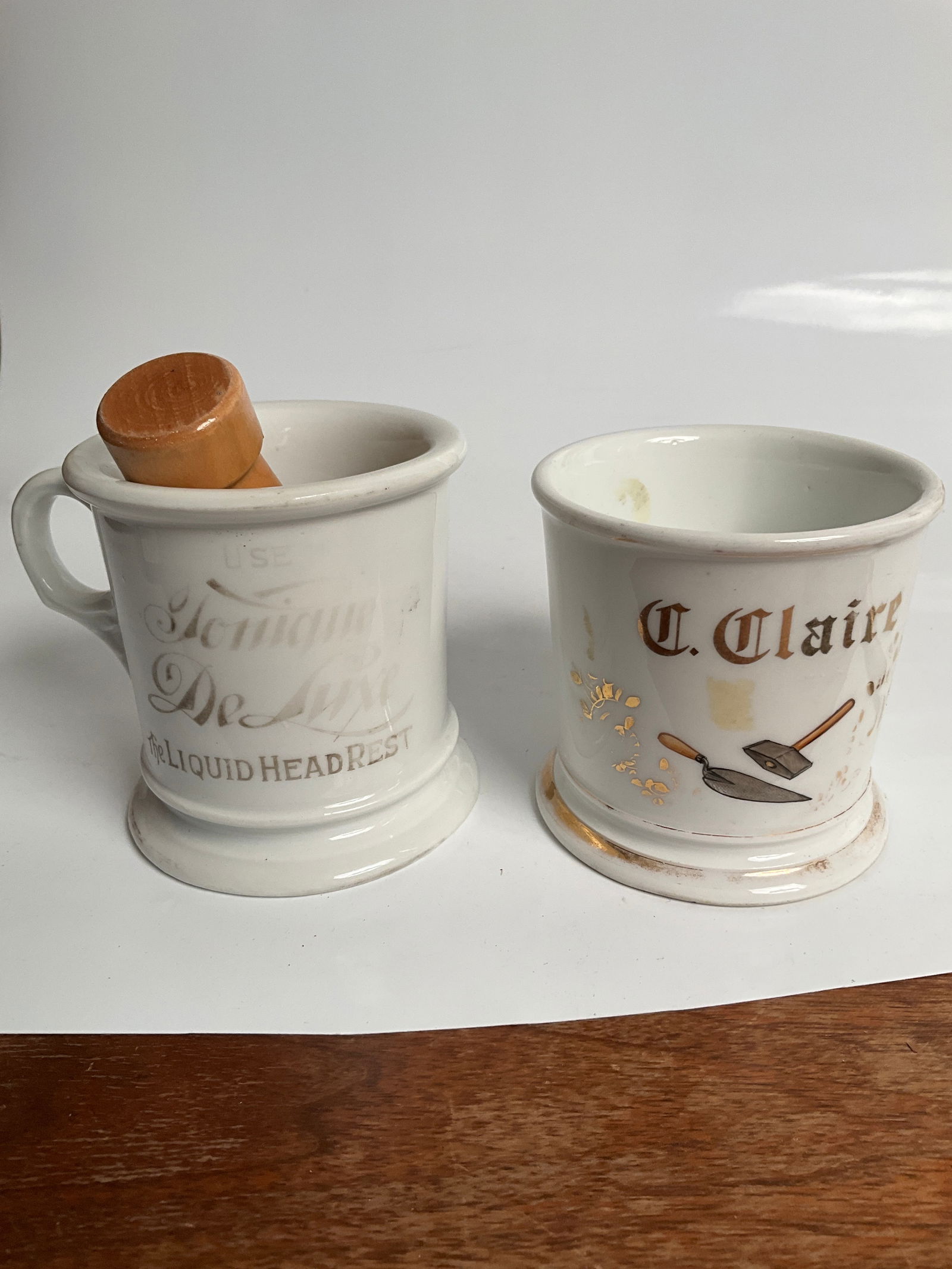 2 - 1900s Shaving Mugs - Occupational Mugs (1 of 5)