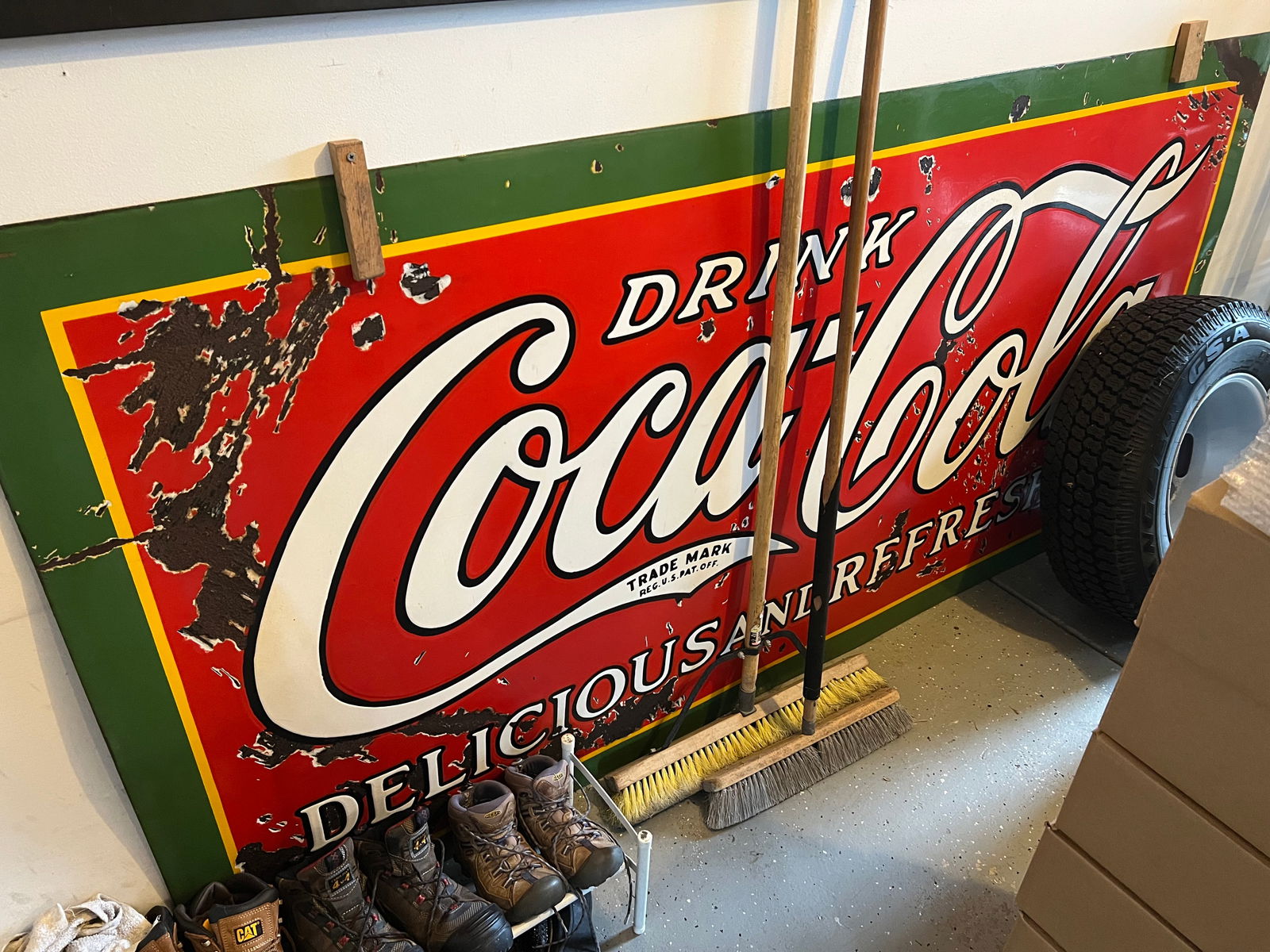 X-Large Coca-Cola Porcelain Sign 4' x 8' Fantastic Piece (1 of 3)