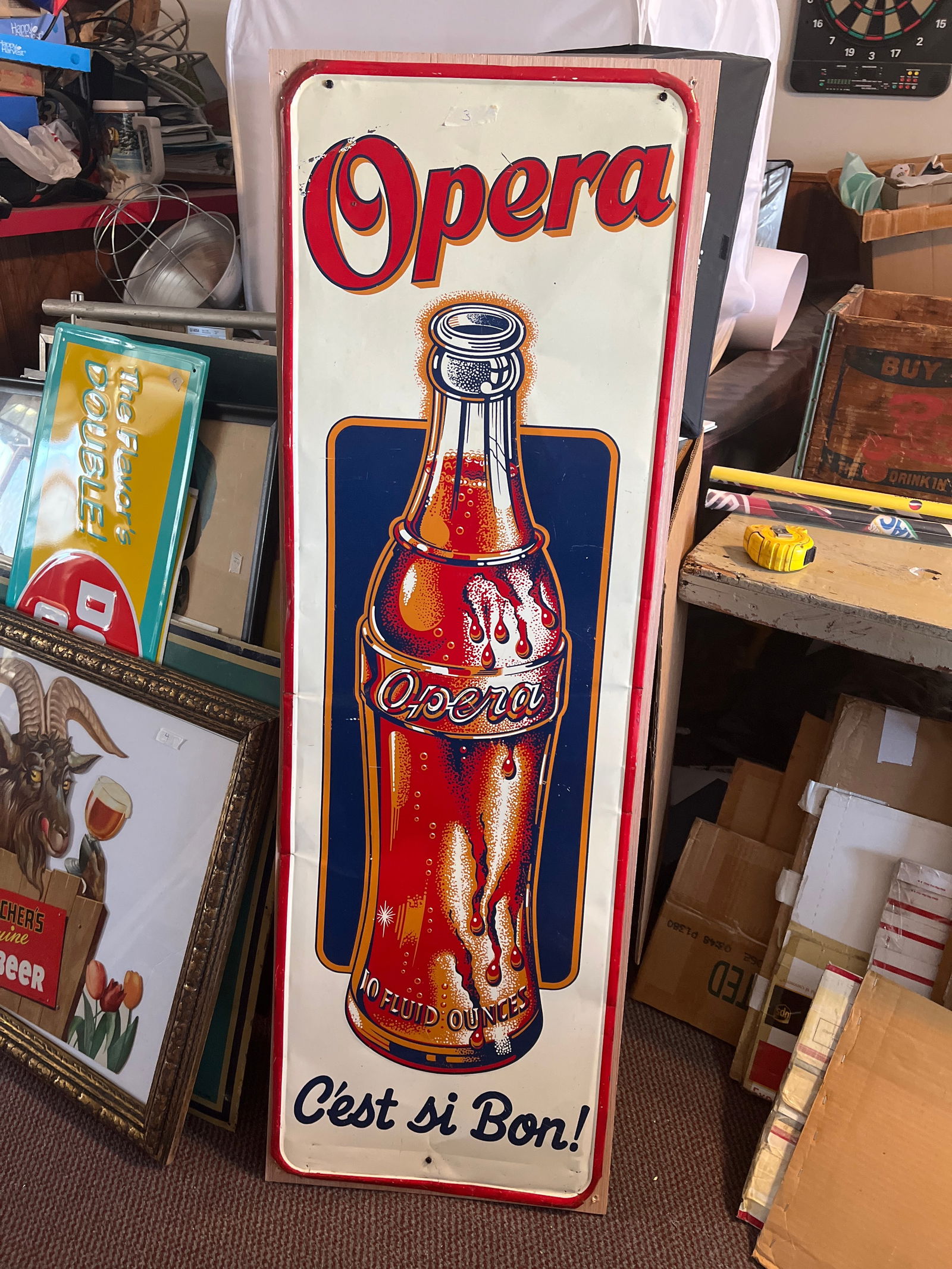 Tall OPERA French soda advertising sign. (1 of 4)