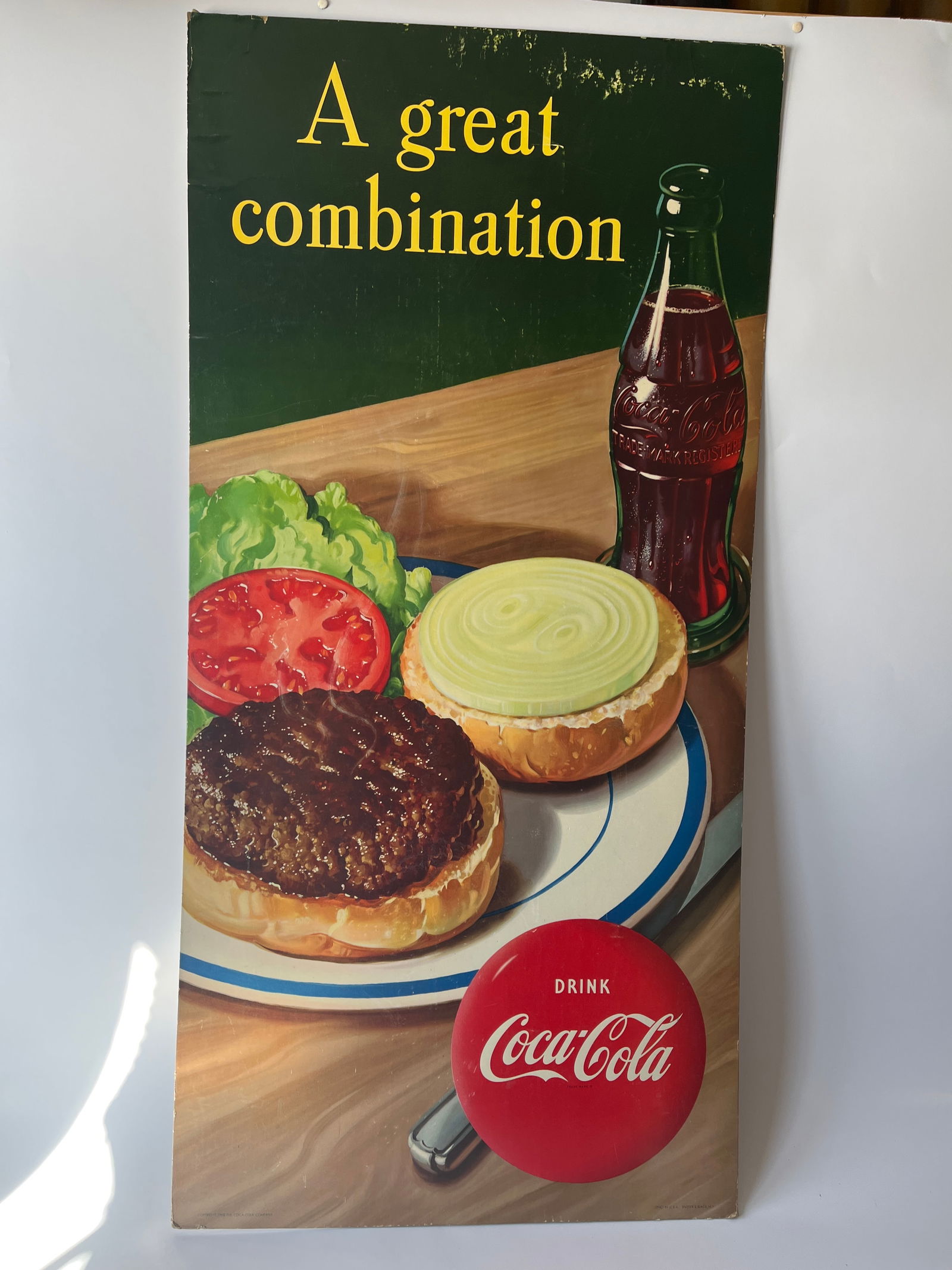 Coca-cola A great combination with cardboard easelback. 45" X 22". (1 of 5)