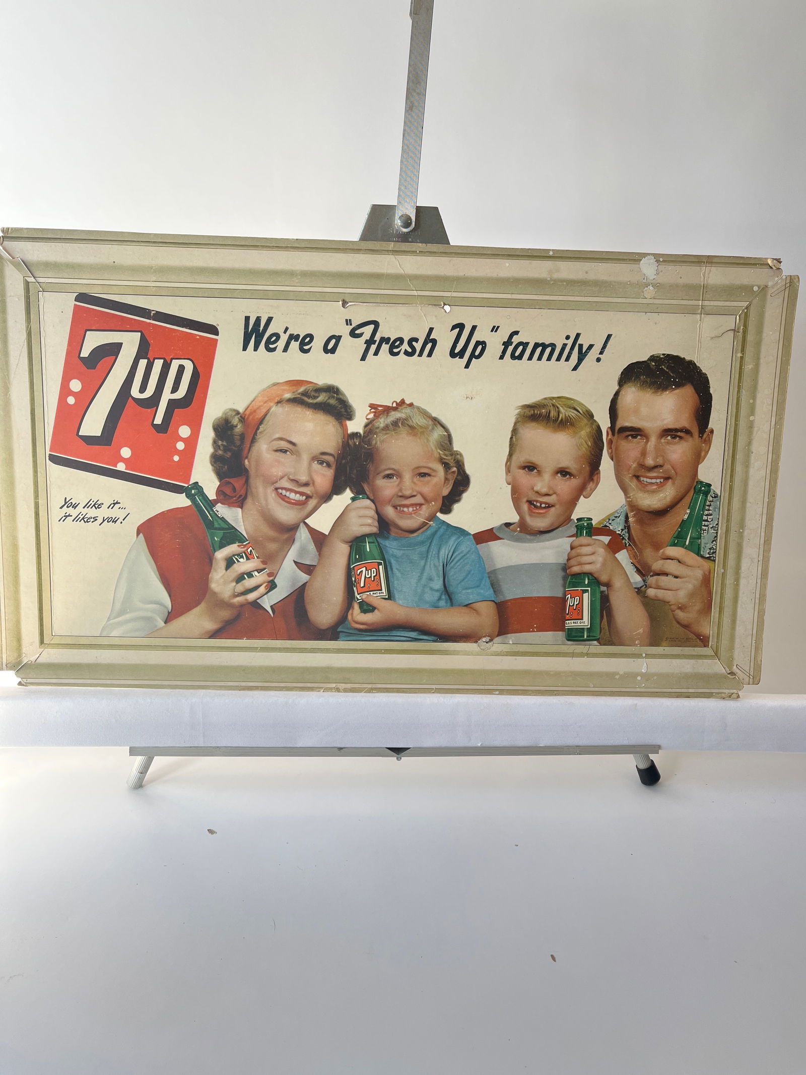 7up We're a Fresh up family cardboard sign. 13" X 23". (1 of 4)