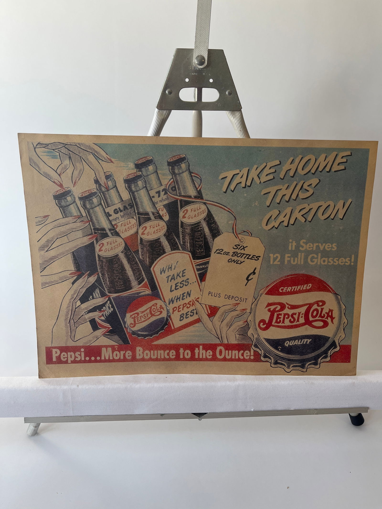 Pepsi more bounce to the ounce paper sign. 11" X 15" (1 of 4)