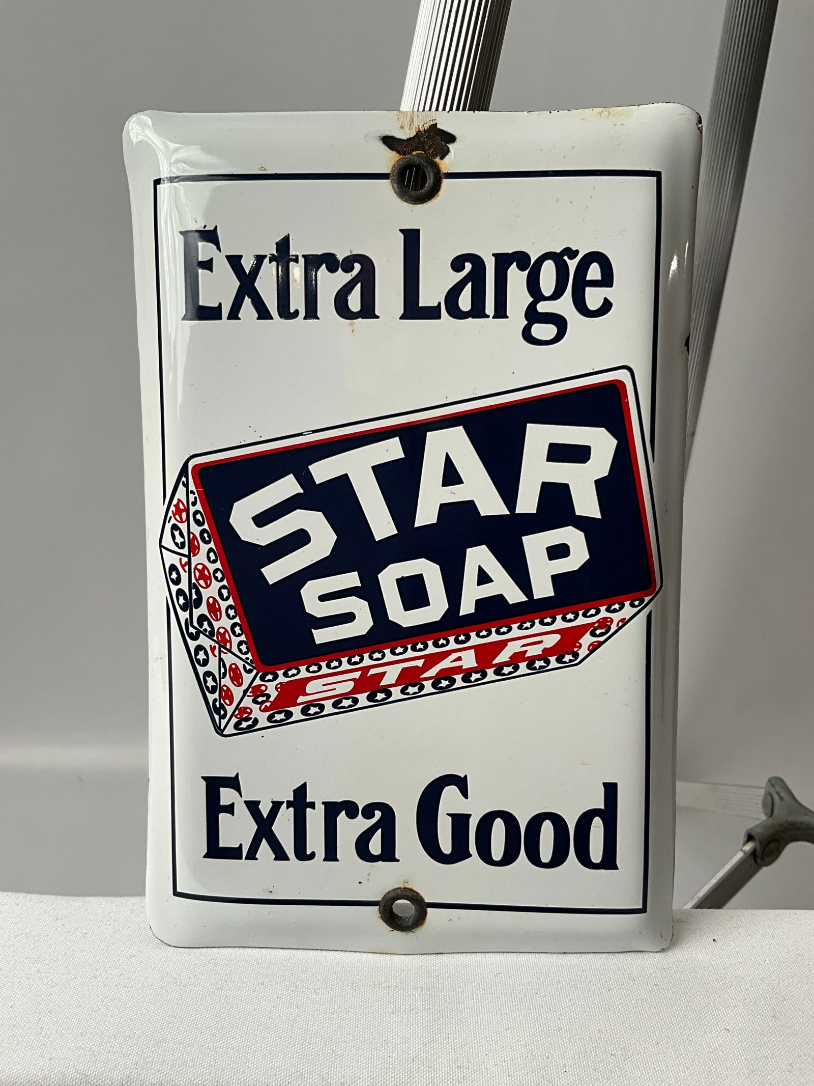 Rare Door Push Porcelain Star Soap Advertising Sign. (1 of 4)