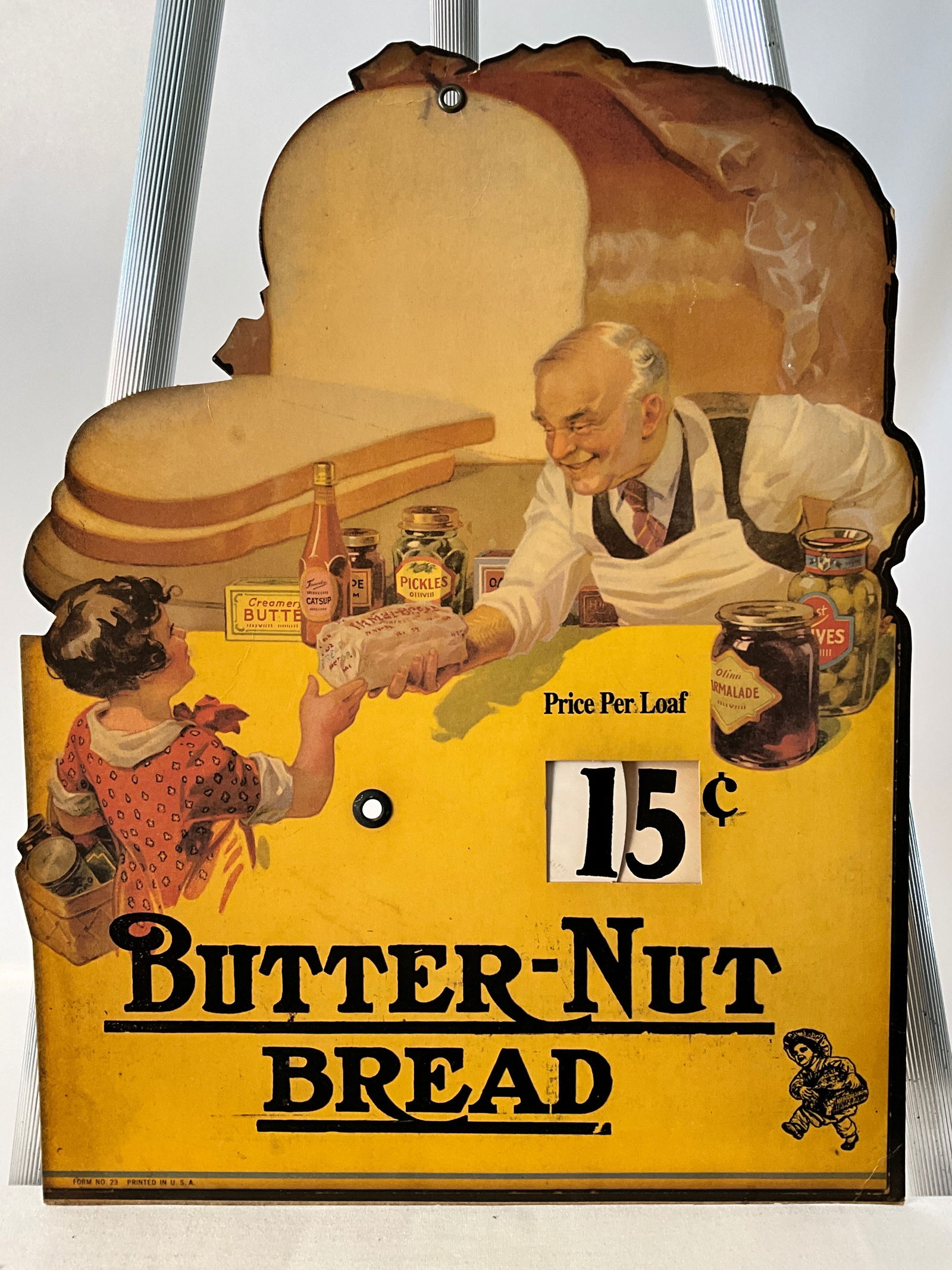 Country Store Die-Cut Hanging Butter-Nut Bread Advertisement Display with Price Wheels (1 of 4)