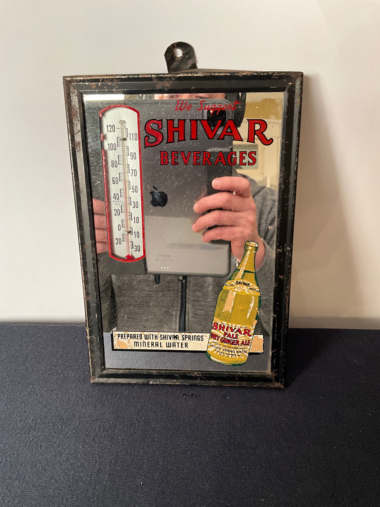 Shivar Beverages Reverse on Glass Advertising Thermometer Mirror (1 of 4)
