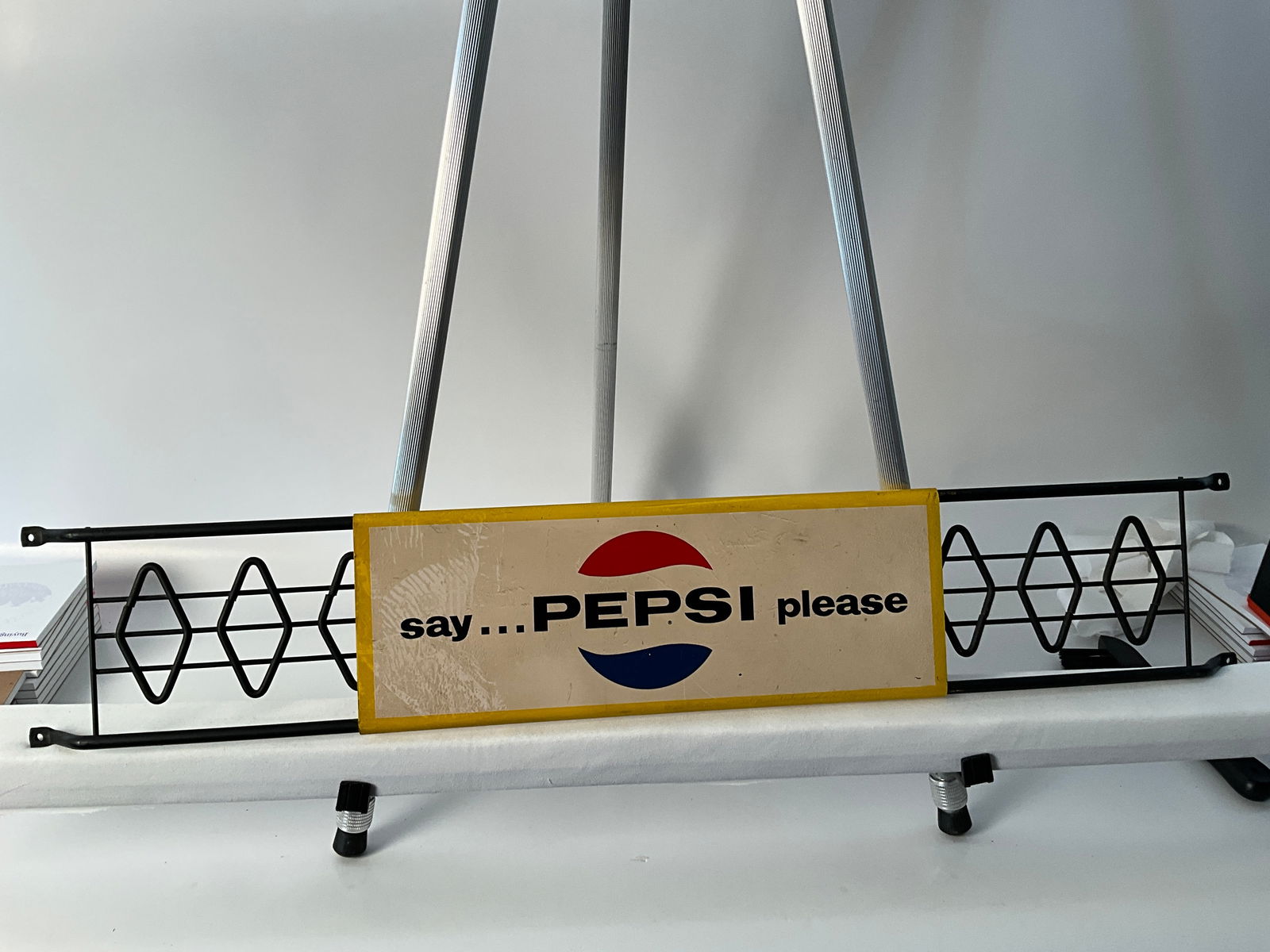 Vintage 1960's Pepsi Advertising say...Pepsi please Door Screen Push (1 of 6)