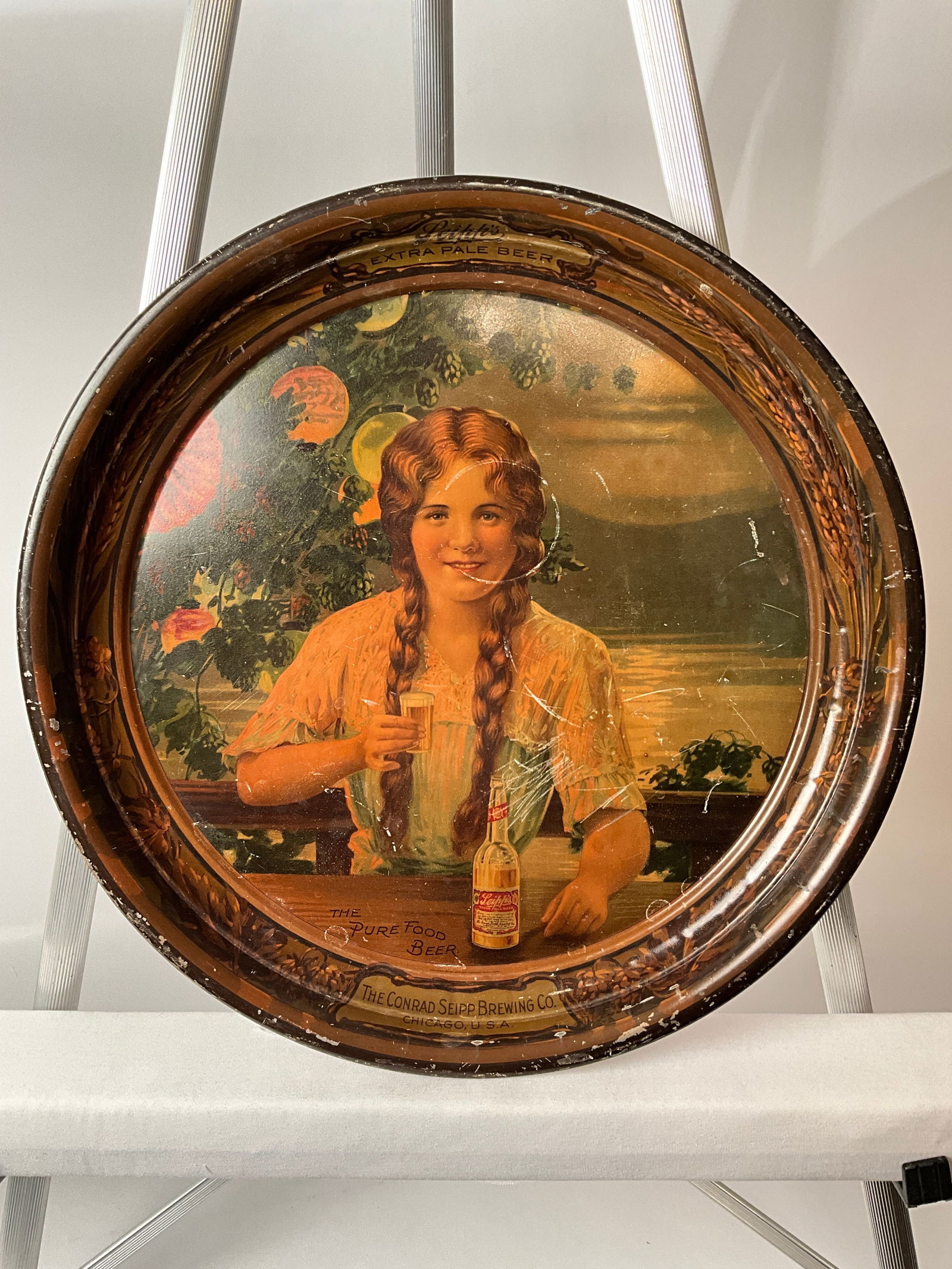 Early 1900's Brewriana Conrad Seipp's Pre-Prohibition 13" Serving Tray (1 of 5)