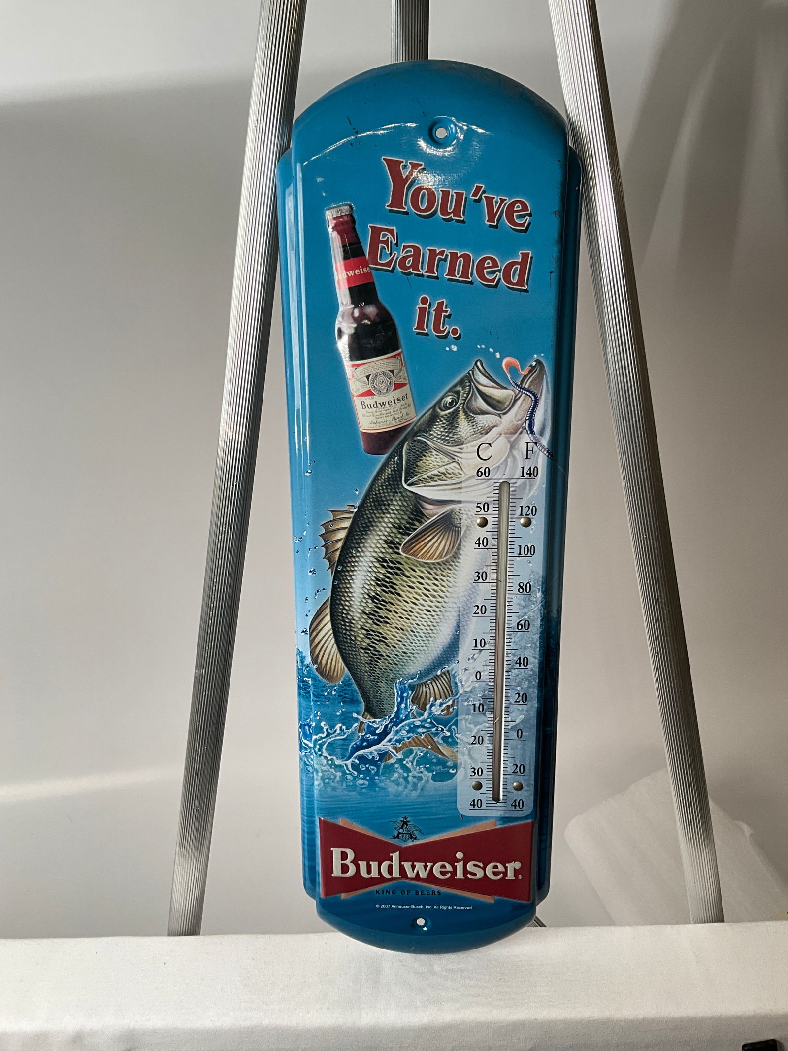 2007 Metal Budweiser Advertising Thermometer (1 of 6)