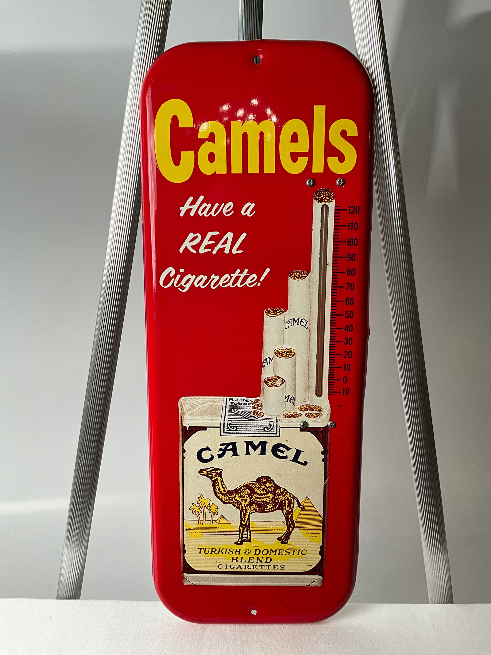 Camels Have a REAL Cigarette! Camel Cigarette Metal Advertising Thermometer (1 of 5)