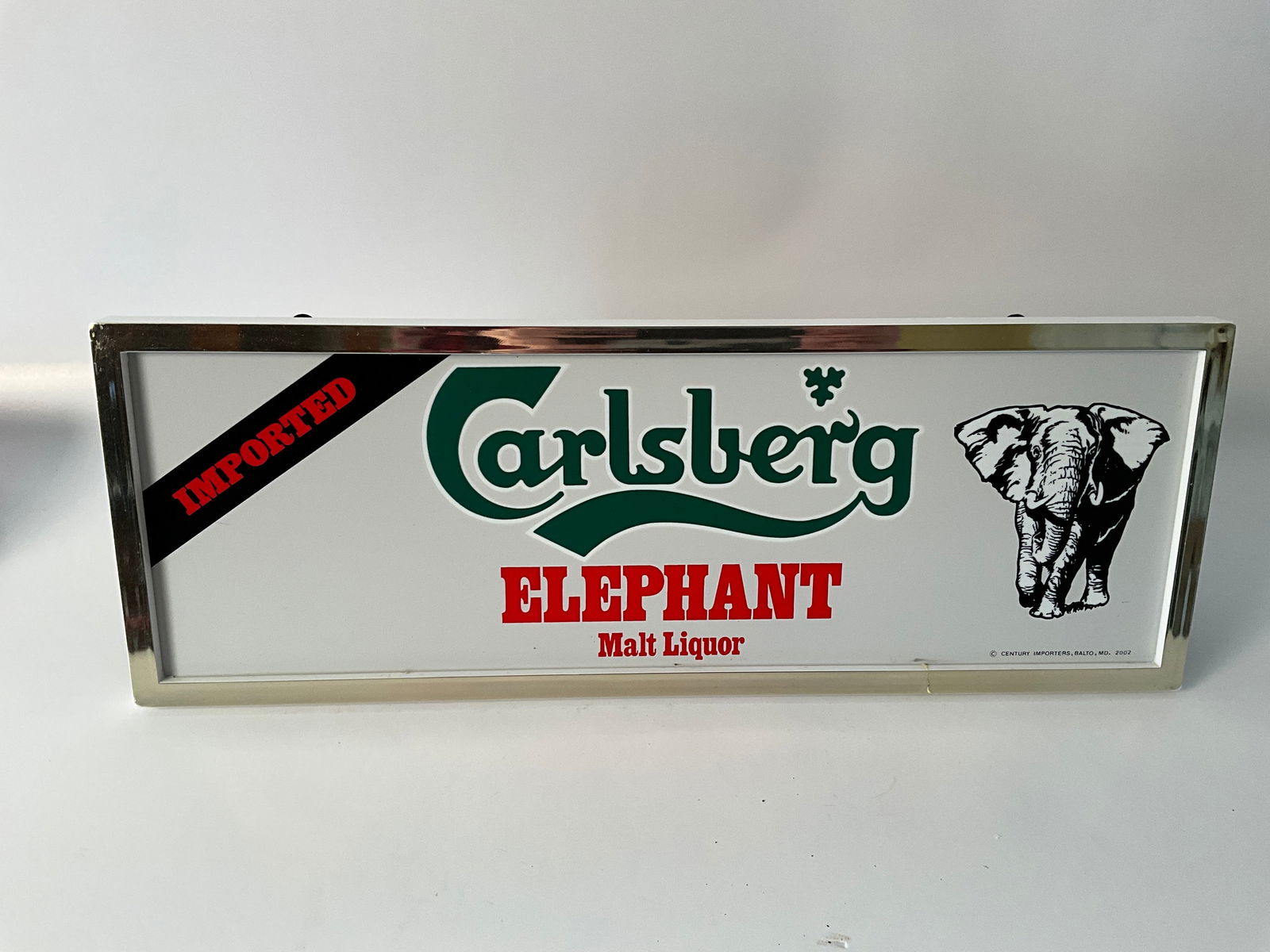 2002 Carlsberg Elephant Malt Liquor Light-Up Advertising Sign- WORKS! (1 of 3)