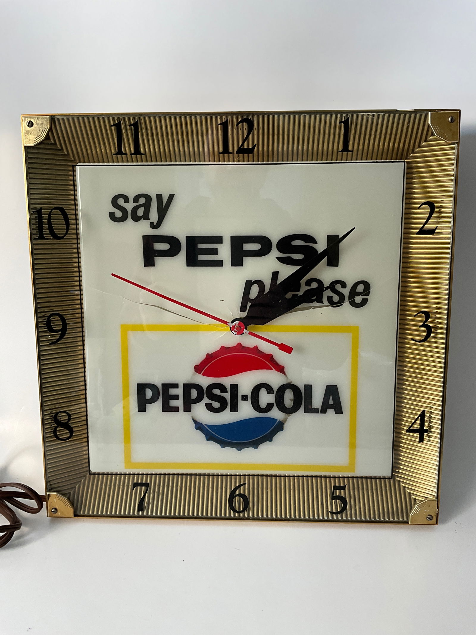 Pepsi-Cola Light-Up Soda Advertising Clock- WORKS! (1 of 5)