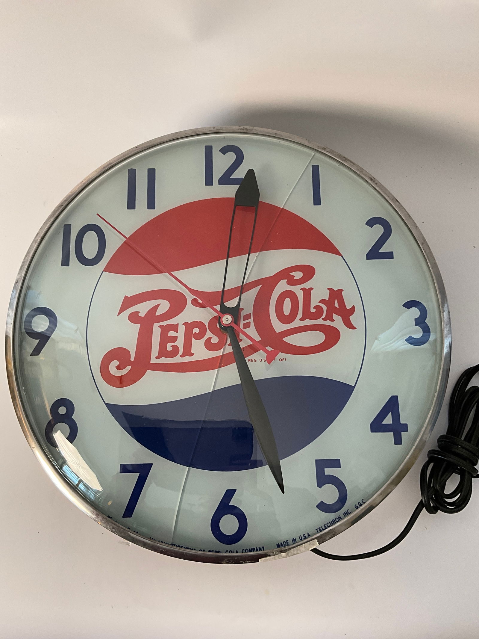 1940's Pepsi-Cola Double Dot Light-Up Soda Advertising Clock- WORKS! (1 of 4)