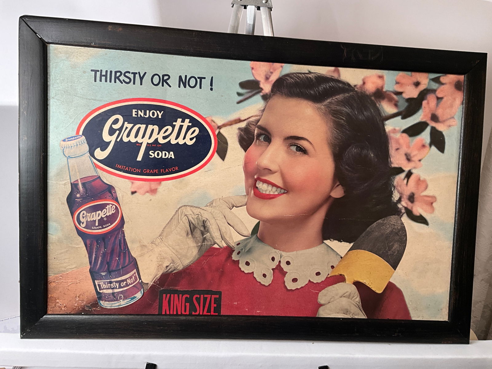 Large Advertising Sign, Enjoy Grapette Soda King Size (1 of 6)