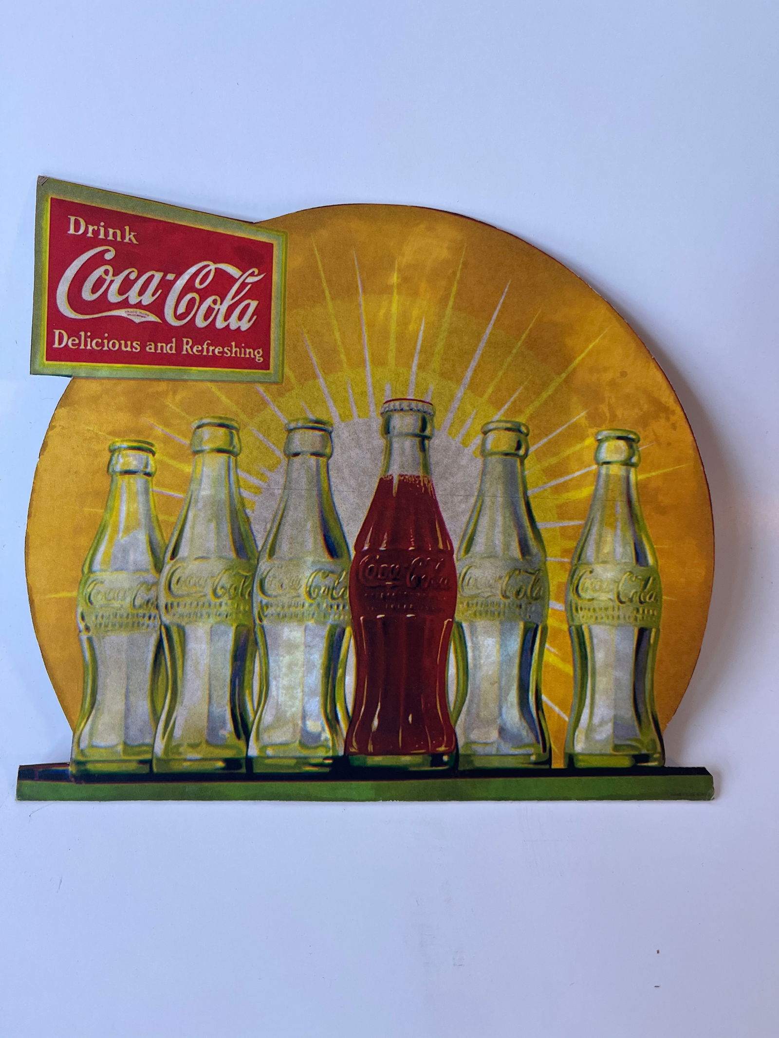 Drink Coca-Cola cardboard standup. 7" X 8". (1 of 3)
