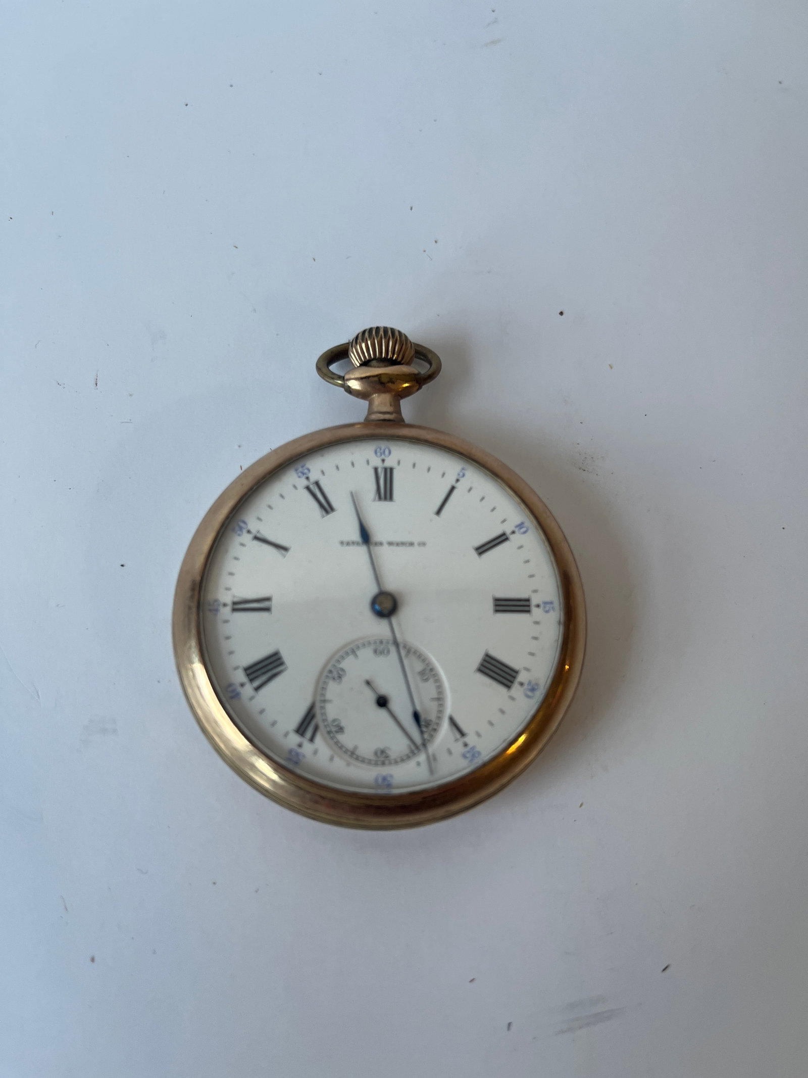 Tavannes Watch Co. pocket watch.: Tavannes Watch Co. pocket watch. Fahys Montauk gold filled case. Case has exterior wear but watch is complete. Runs but wont set time.