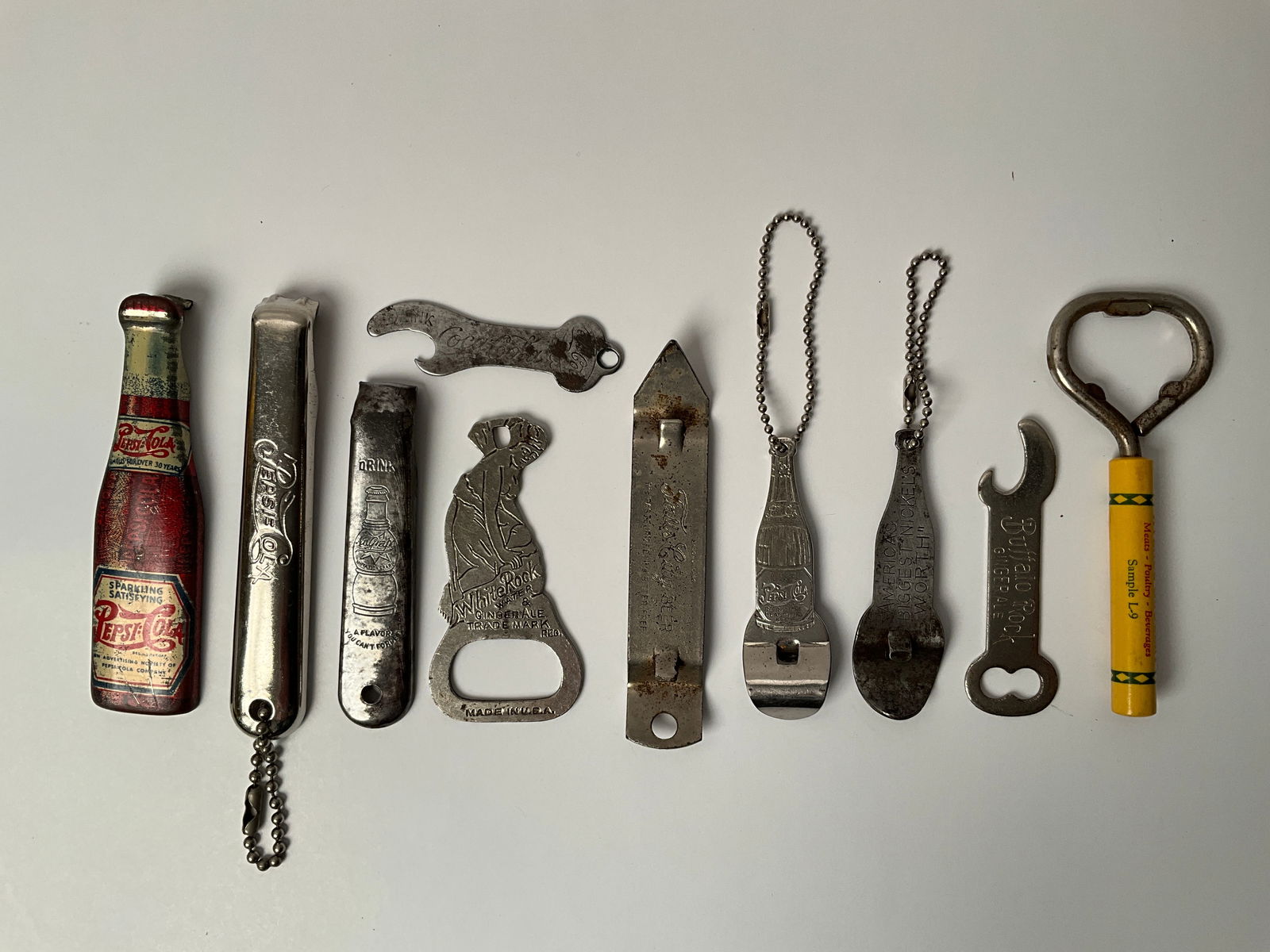 Lot of 10 Misc Early advertising Bottle Cap Openers - See Description (1 of 5)