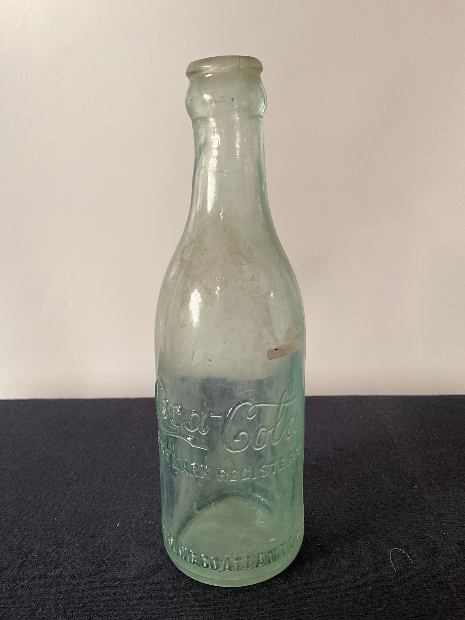 Straight Side Coca Cola. Bottle, Aqua, the Original Atlanta Georgia Bottling Plant (1 of 5)