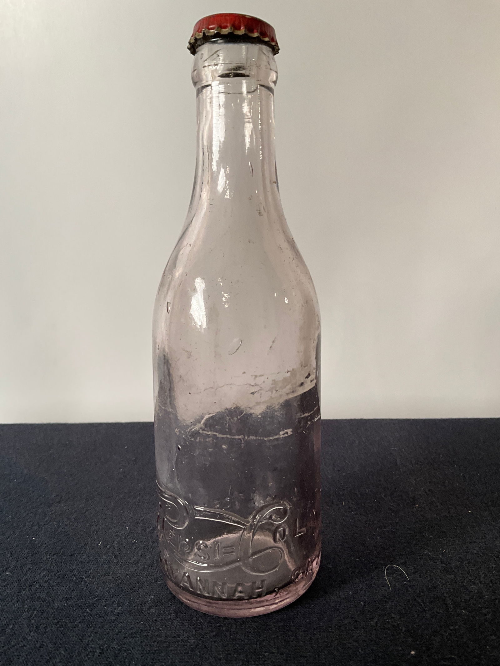 Early Straight Side Pepsi Cola. Bottle, (SCA) Amethyst , Savannah Georgia (1 of 4)