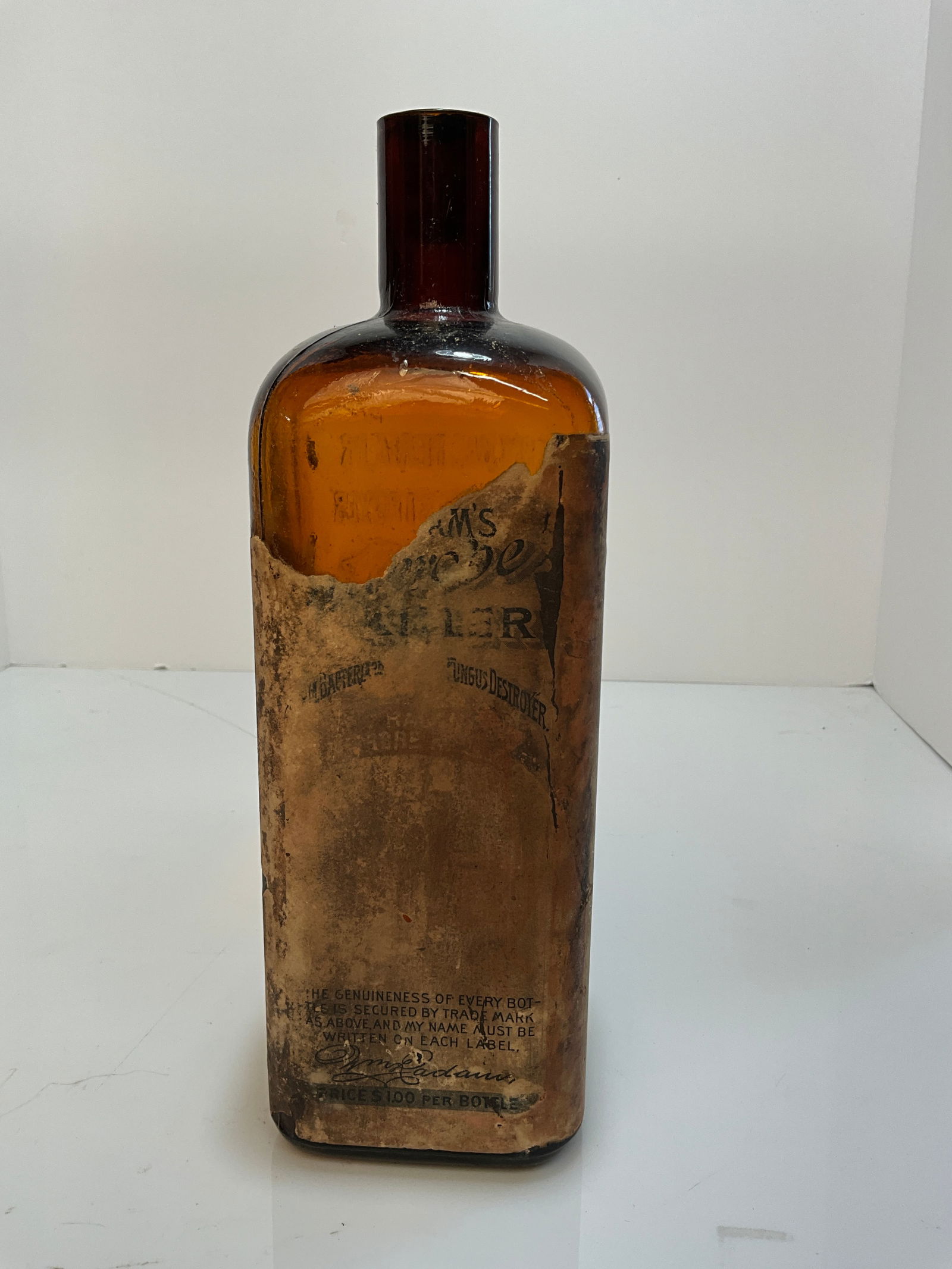 Wm. Radam's Microbe Killer, With Label, Embossed with Man Beating a Skeleton, Cures all Diseases (1 of 8)