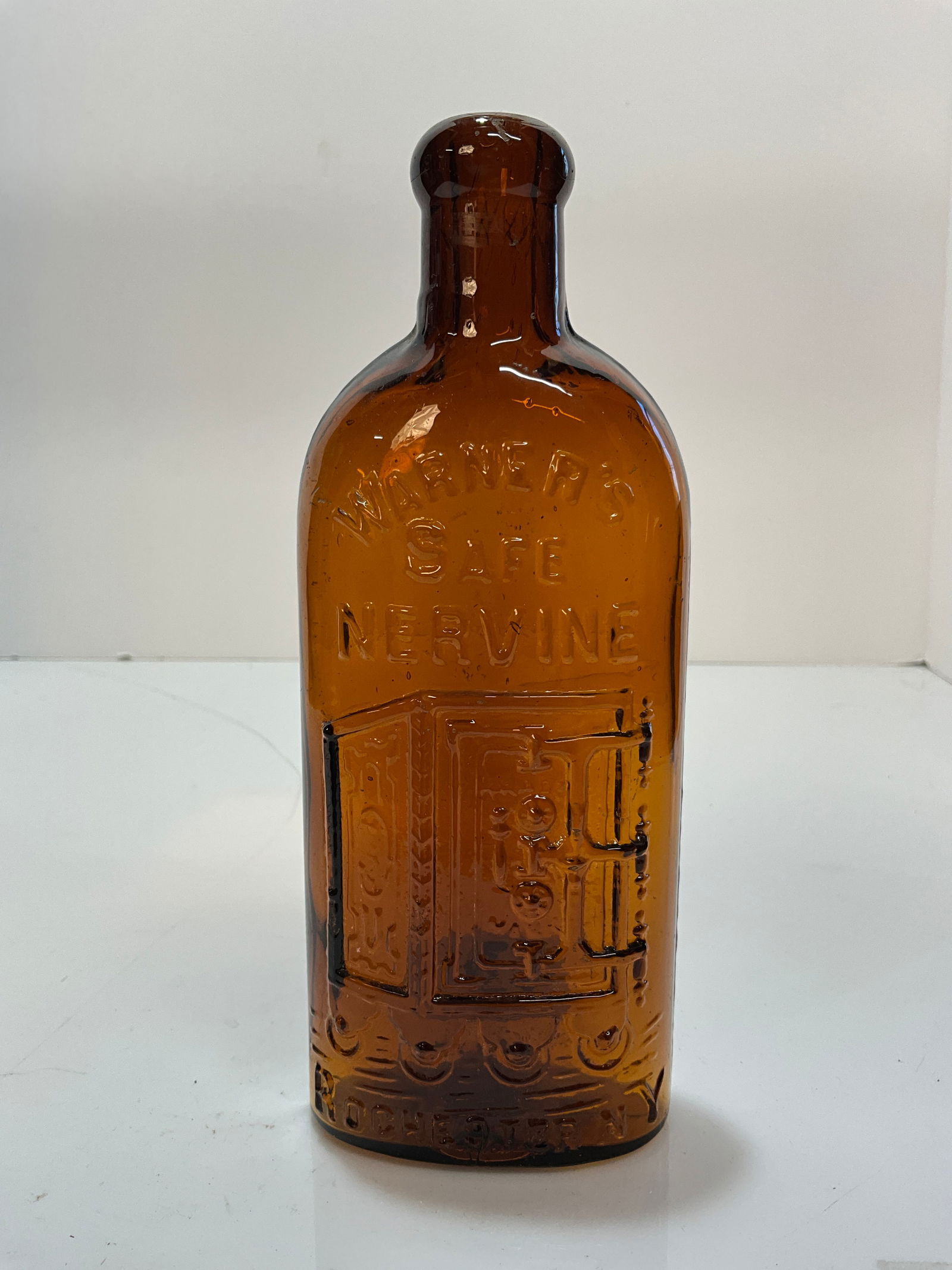Warner's Safe Nervine bottle,Rochester N.Y. New York, Small Size 7.5" Tall HTF (1 of 4)