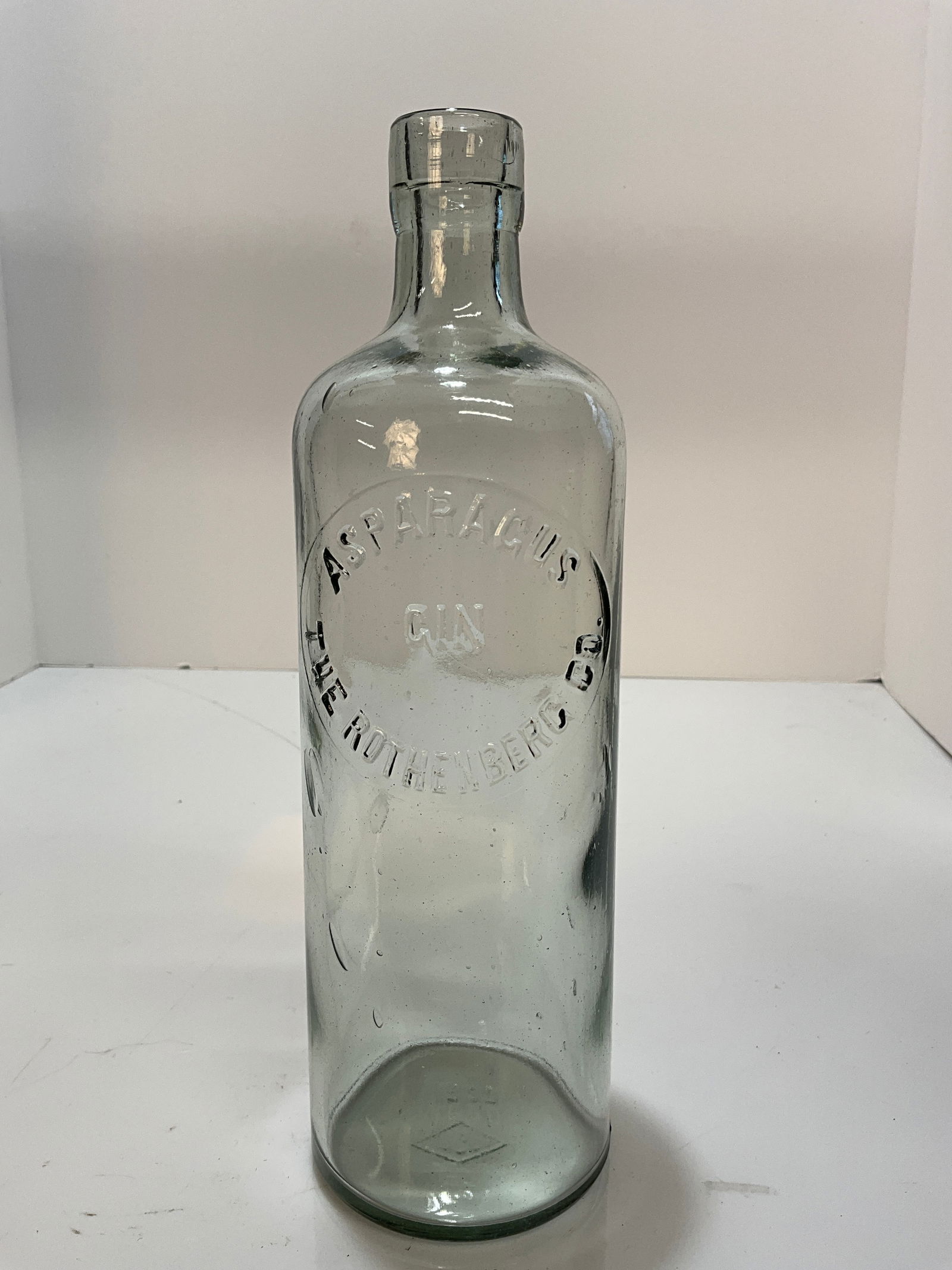 Asparagus Gin, The Rothenberg Co. Tall Cylinder Shaped bottle with a Round Slug Plate (1 of 6)