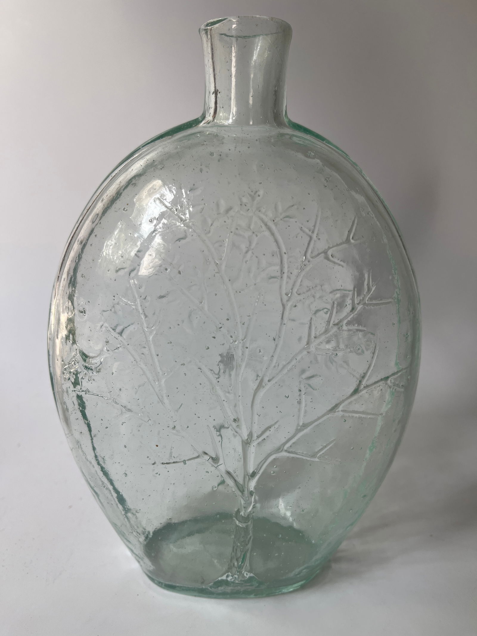 Quart aqua Summer / Winter Flask Open Pontil (1 of 4)