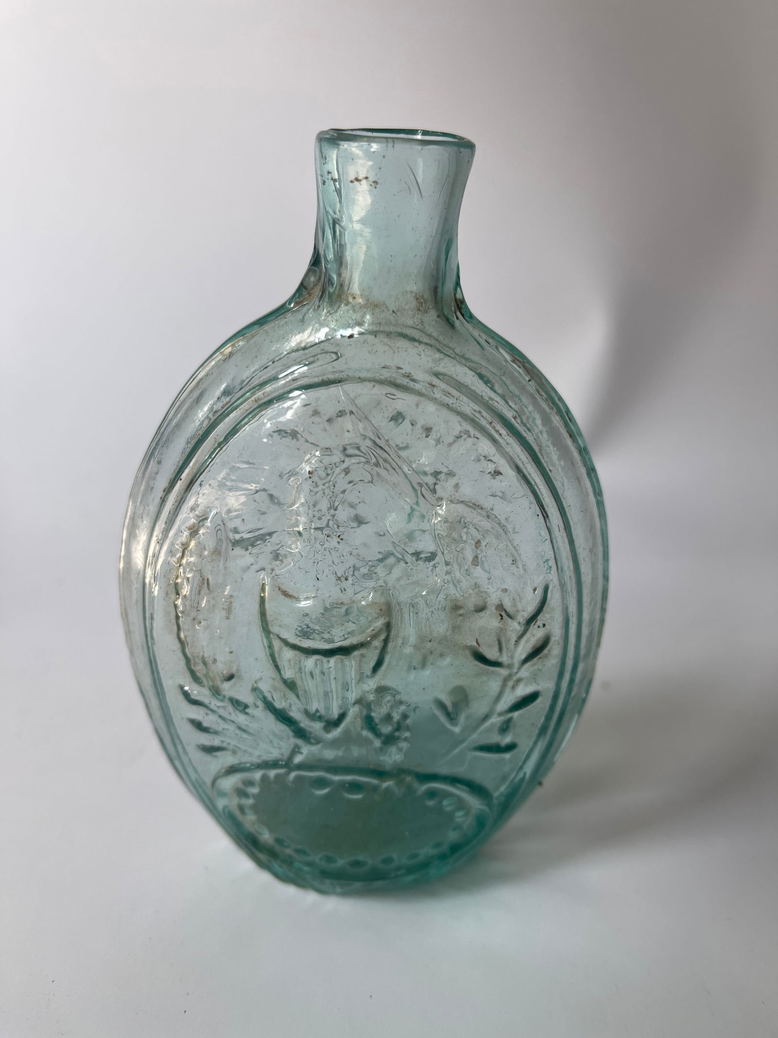 Half Pint Aqua Eagle/Corucopia Flask OP (1 of 4)