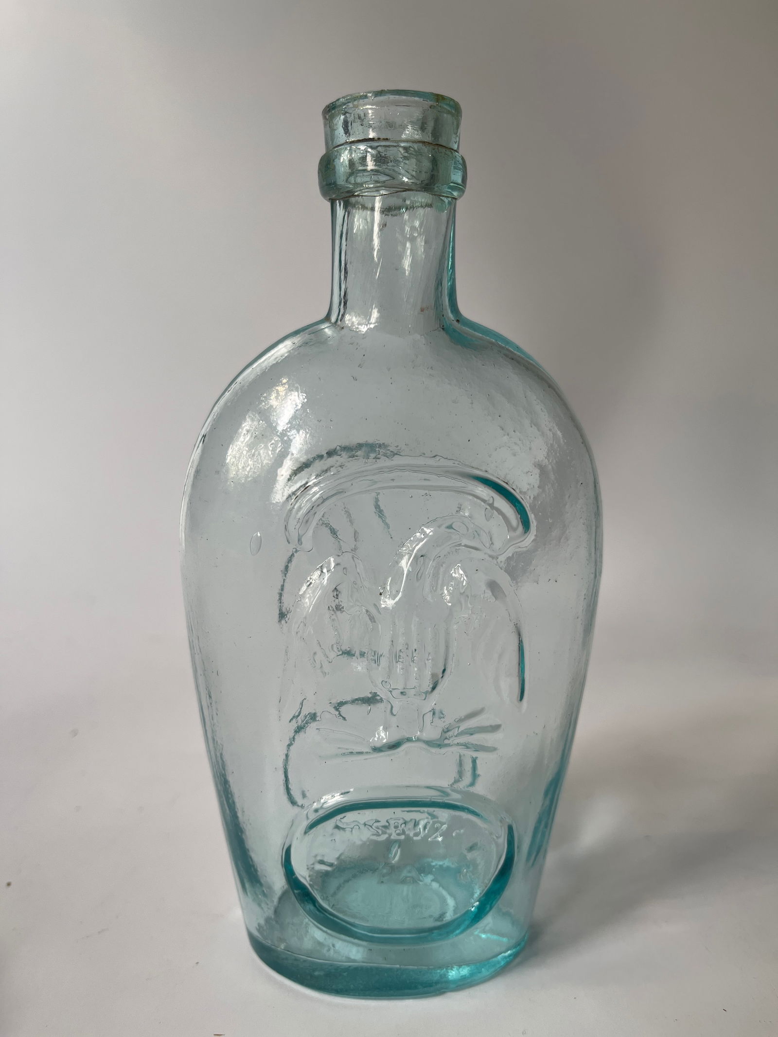 Half Pint Aqua Double Eagle  Pittsburgh Pa  Flask (1 of 5)