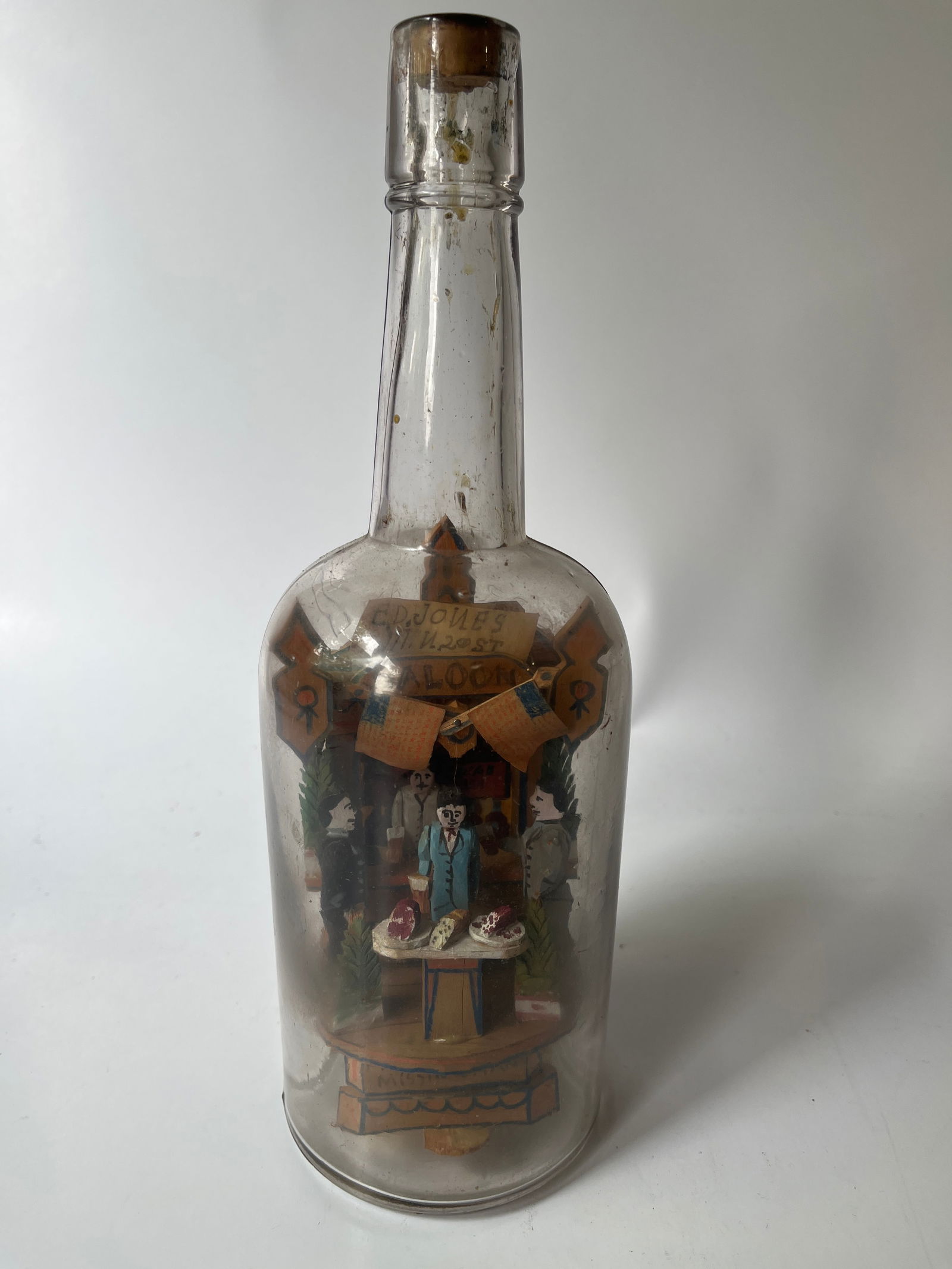 JTS Brown and Sons Louisville, KY bottle w/ Saloon Scene built in bottle. (1 of 12)
