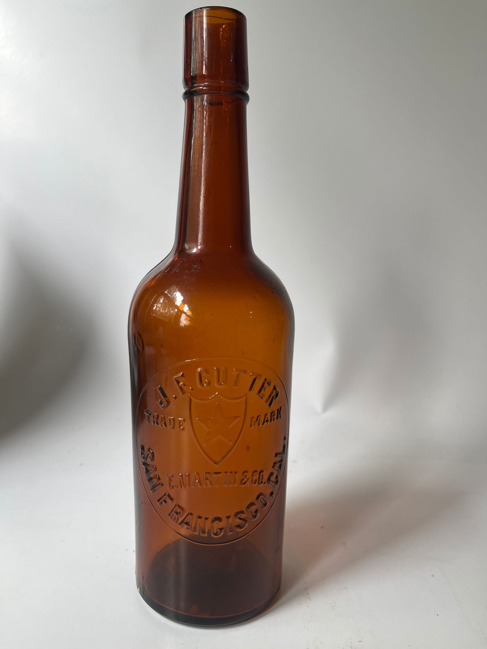 J.F. Cutter E. Martin & Co San Francisco, Cal amber whiskey (1 of 4)