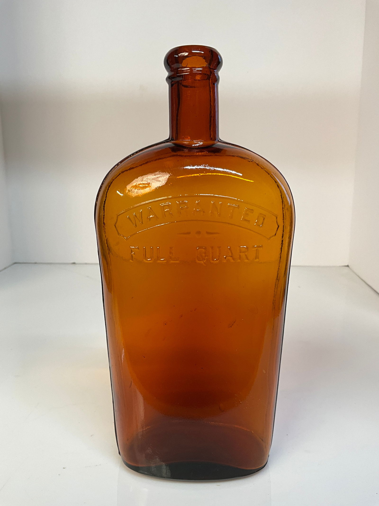 Amber Full Quart Strap Sided Flask - Warranted (1 of 5)