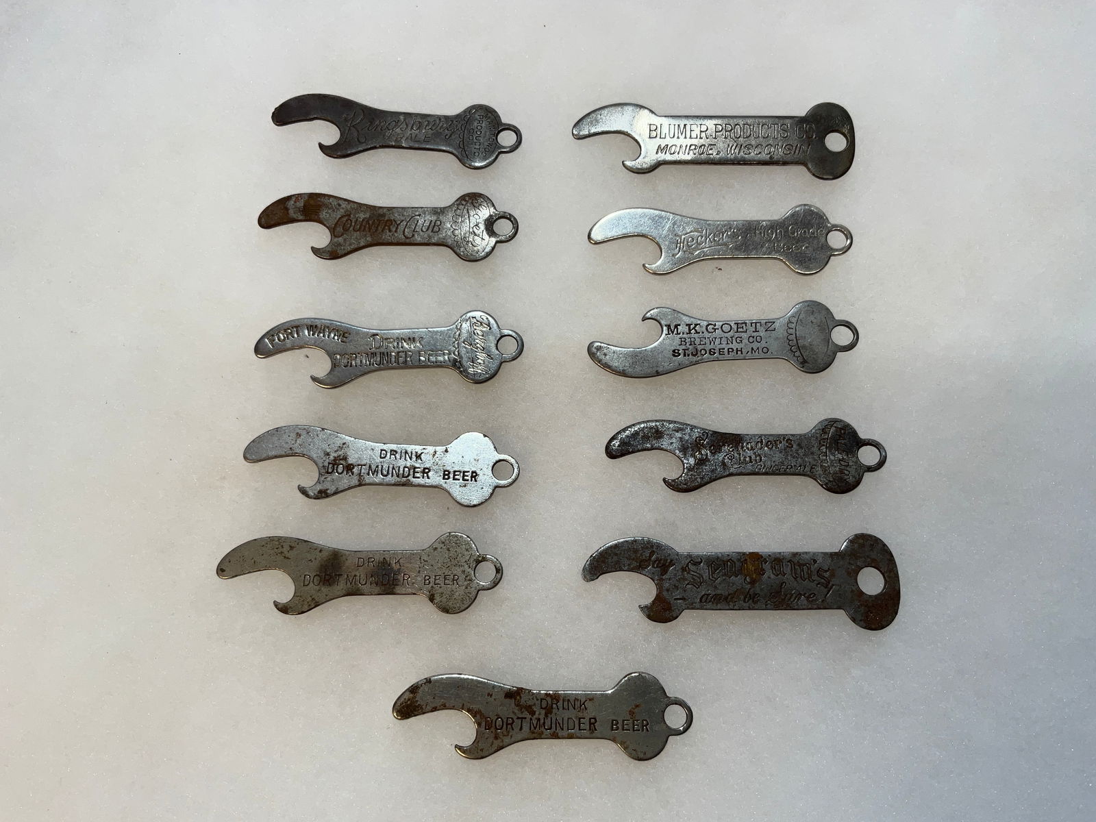 Lot of Eleven Early Beer Openers - See Description for List (1 of 6)