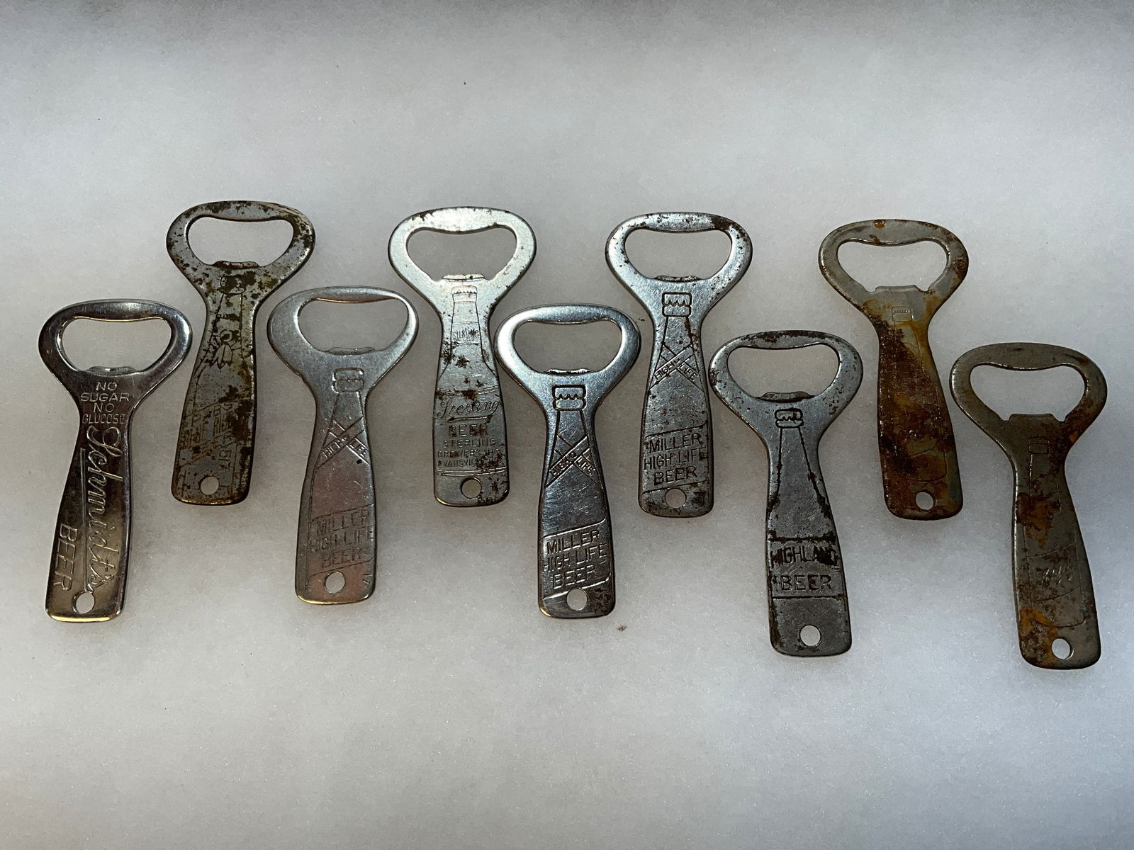 Lot of Nine Early Beer Openers - See Description for List (1 of 6)