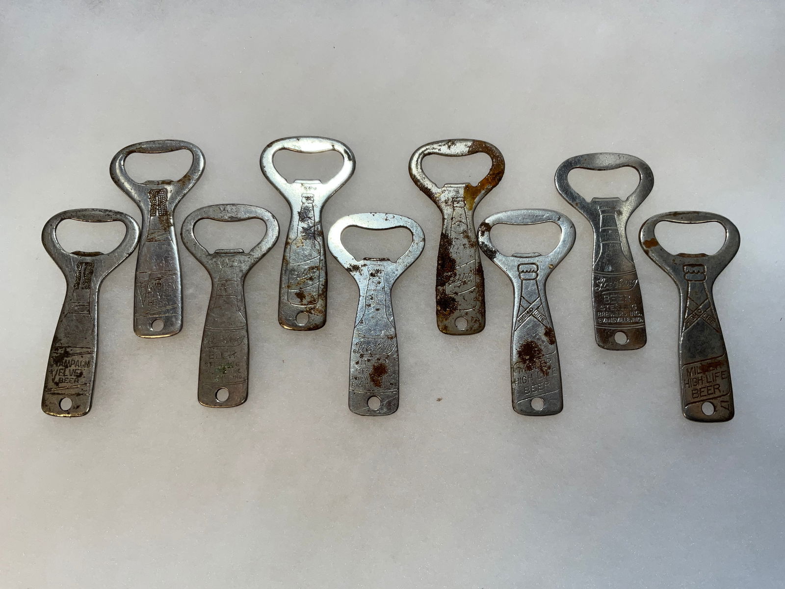 Lot of Nine Early Beer Openers - See Description for List (1 of 7)