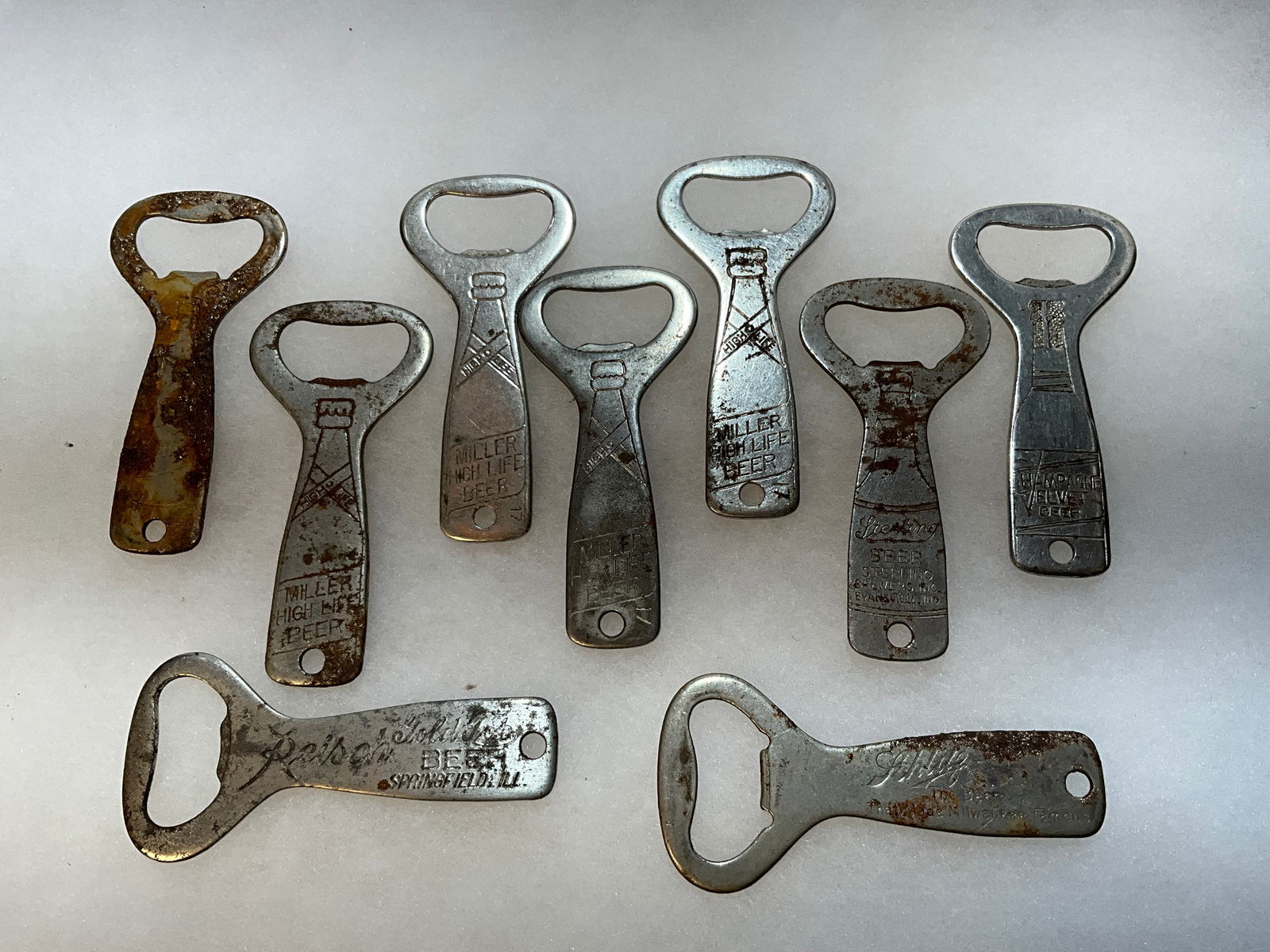 Lot of Nine Early Beer Openers - See Description for List (1 of 6)