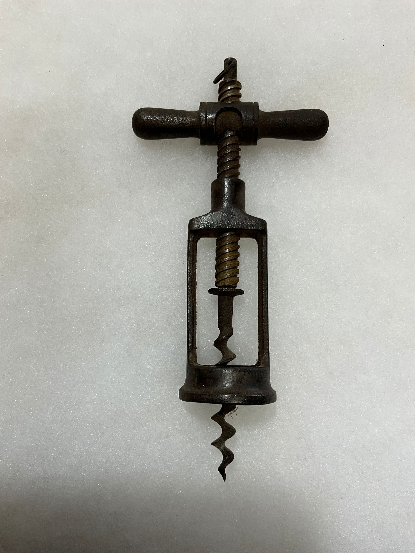 Early Cast Iron/Steel Bottle Corkscrew Opener (1 of 5)